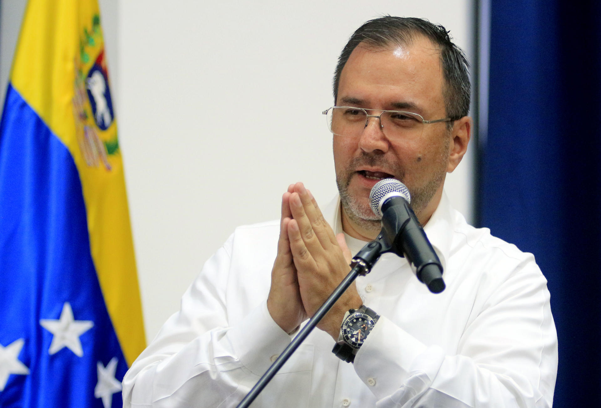 Fotografía de archivo del ministro venezolano de Relaciones Exteriores, Yván Gil Pinto, en Cúcuta (Colombia).EFE/Mario Caicedo