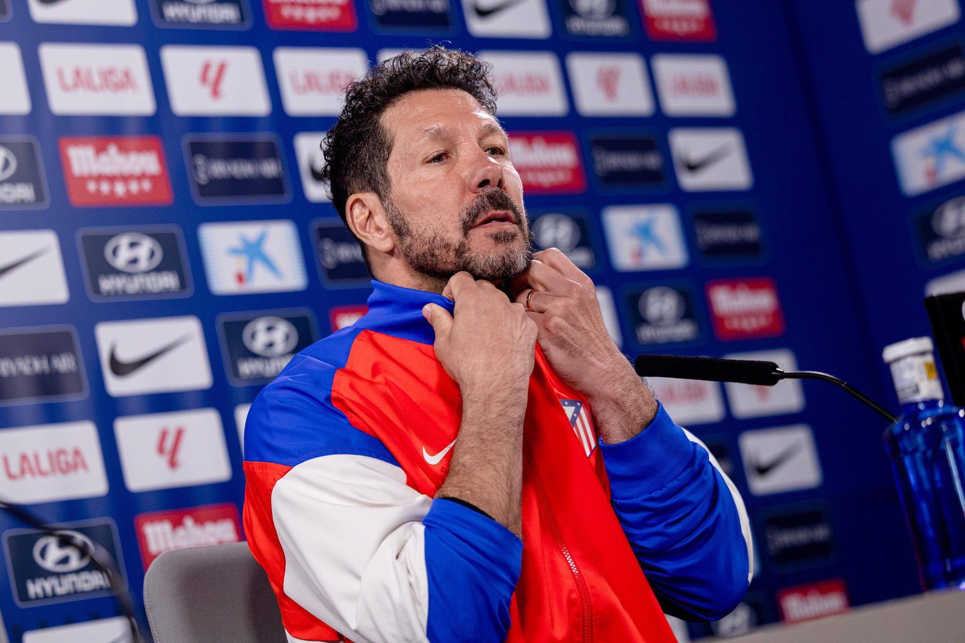 Simeone, en la rueda de prensa. EFE/ Daniel González