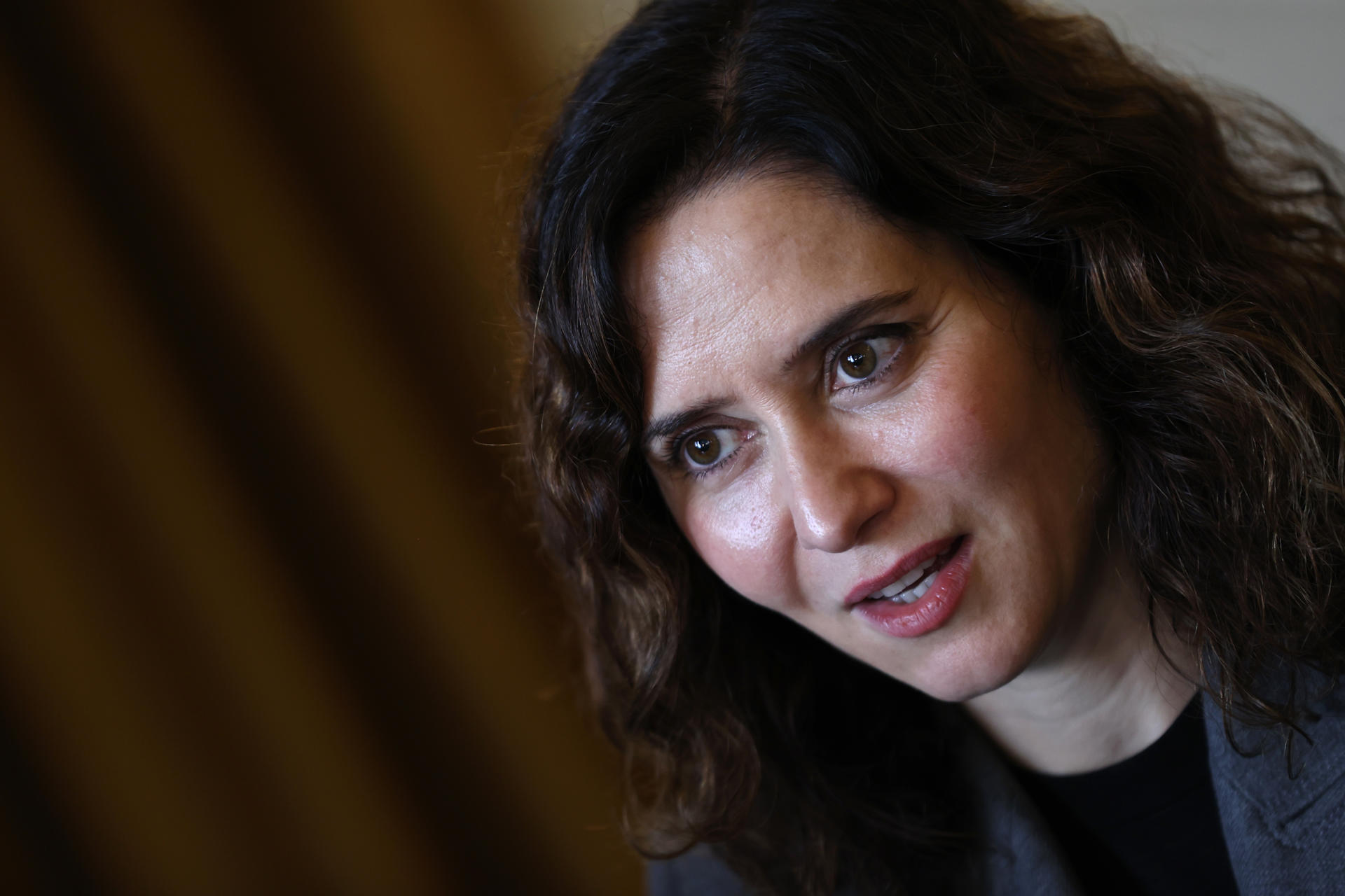La presidenta de la Comunidad de Madrid, Isabel Díaz Ayuso, asiste a un evento este miércoles, en Quito (Ecuador). EFE/ José Jacome