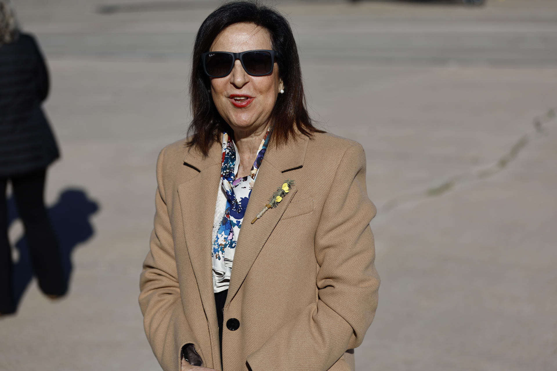 La ministra de Defensa, Margarita Robles este miércoles, en Torrejón de Ardoz (Madrid). EFE/Rodrigo Jiménez