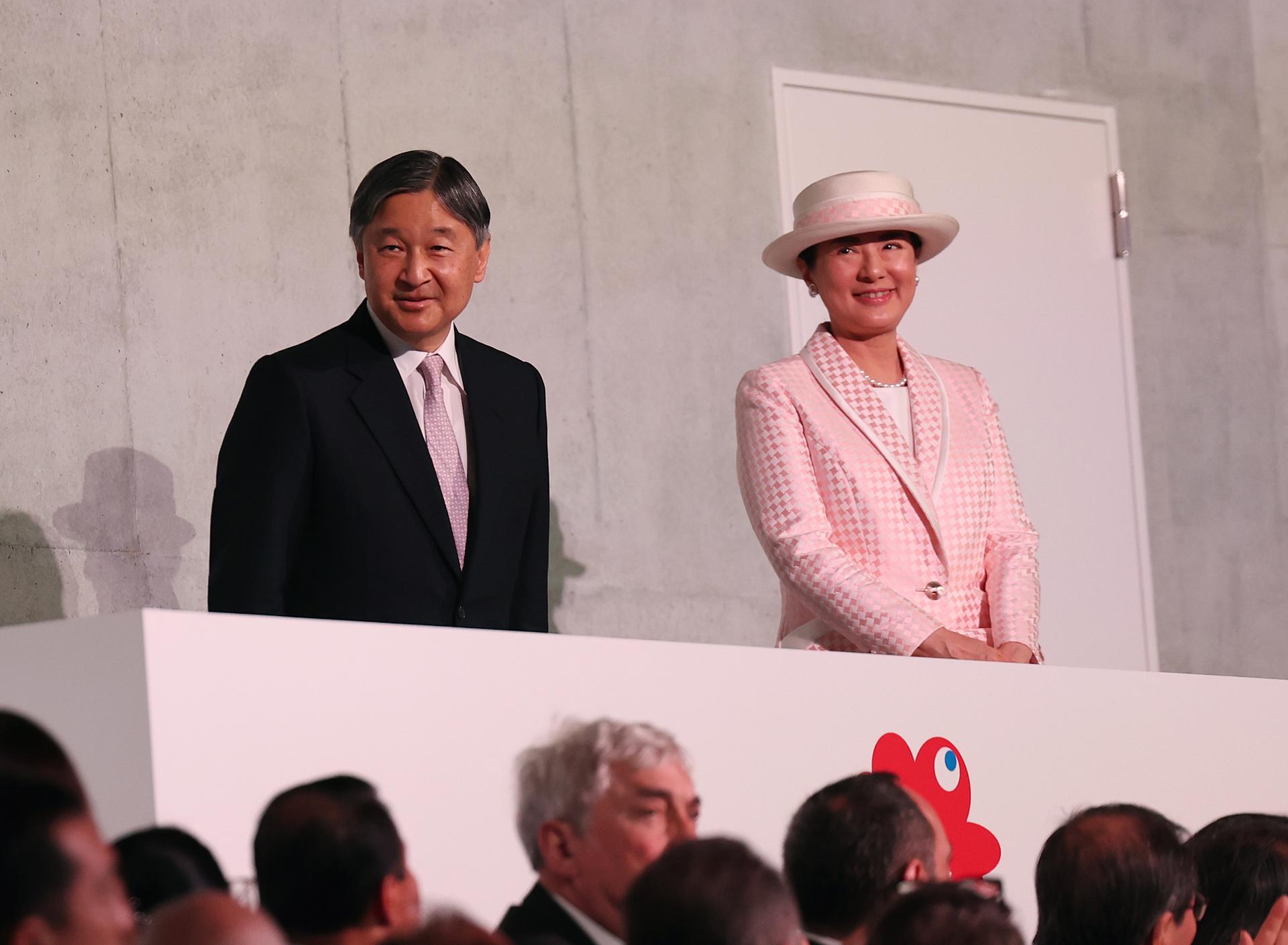 El emperador Naruhito y la emperatriz Masako durante la ceremonia de inauguración de la Exposición Universal de la ciudad japonesa de Osaka, 12 April 2025. (Japón) EFE/EPA/JIA HAOCHENG/ POOL
