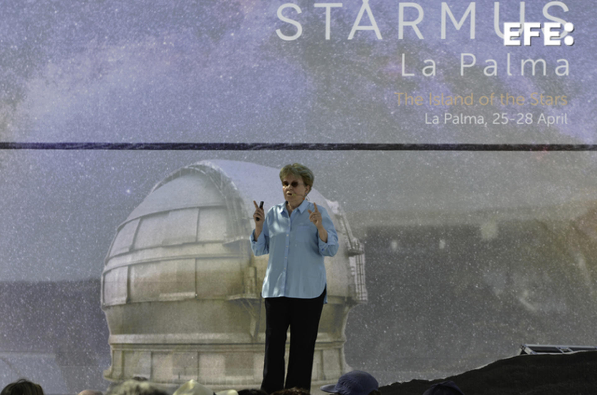 Jane Lubchenco, científica ambiental y ecóloga marina, impartió la charla "Una nueva narrativa para el océano" en la primera jornada del ciclo de conferencias del Festival Starmus que se celebra en la isla de La Palma. EFE/Miguel Calero