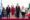 Fotografía cedida este miércoles por la Presidencia de México, que muestra de izquierda a derecha al secretario de Relaciones Exteriores, Juan Ramón de la Fuente Ramírez; la presidenta de México, Claudia Sheinbaum, al llegar a Honduras para participar en la IX Cumbre de la Comunidad de Estados Latinoamericanos y Caribeños (Celac). EFE/Presidencia de México
