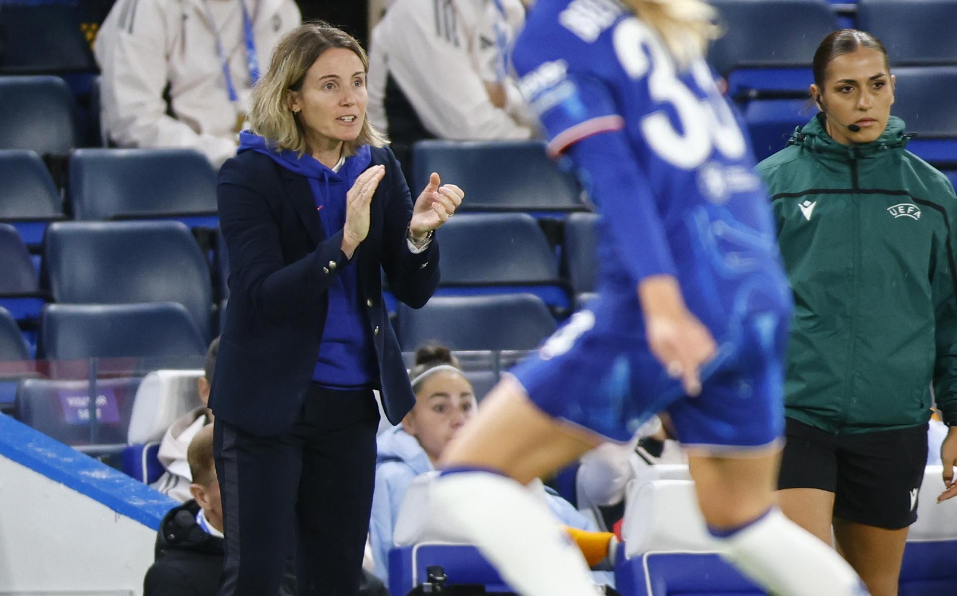 La entrenadora del Chelsea, Sonia Bompastor en foto de archivo de TOLGA AKMEN . EFE/EPA
