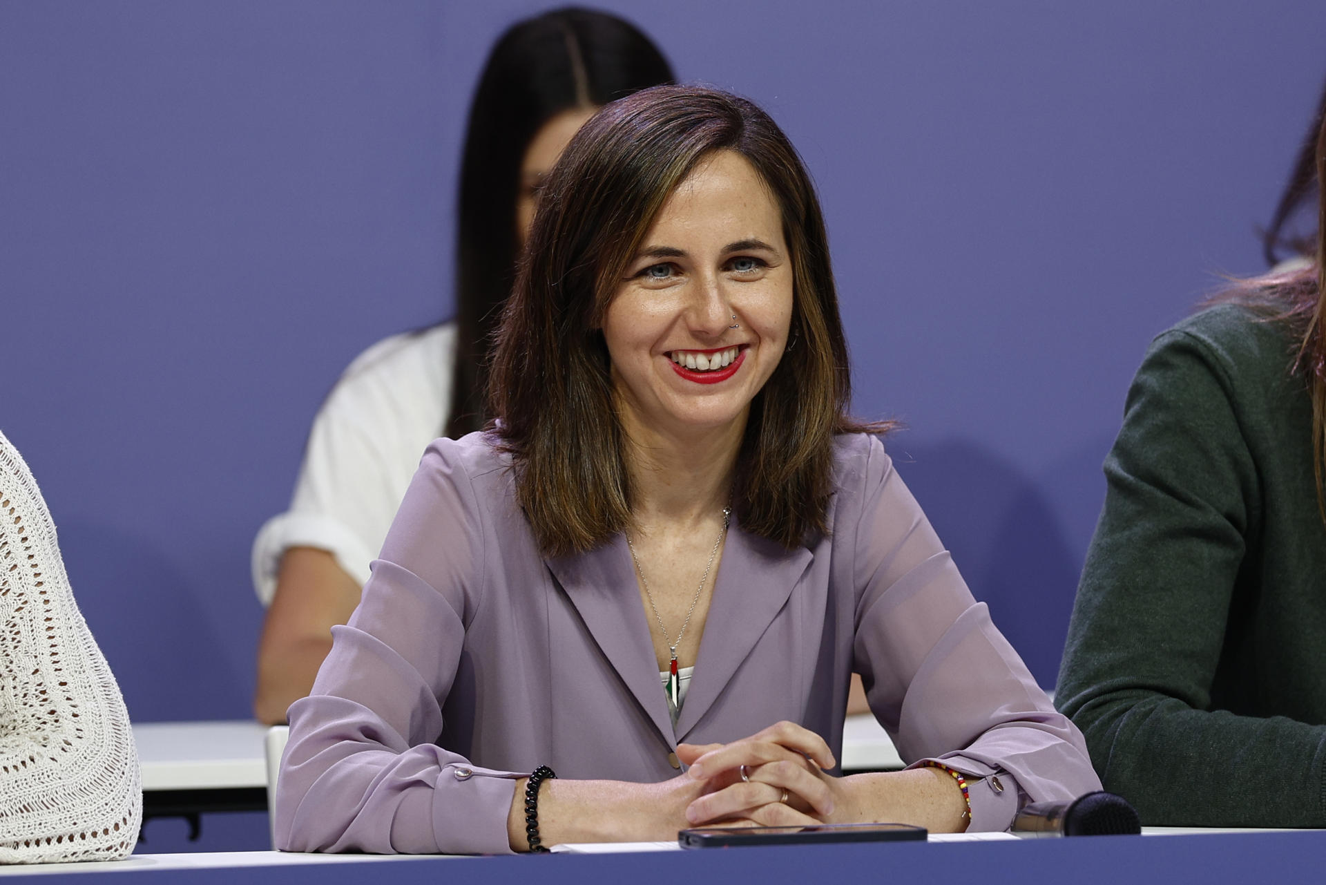 La líder de Podemos, Ione Belarra, inaugura este sábado la reunión del nuevo Consejo Ciudadano Estatal, el órgano de dirección política, tras su reciente elección en la asamblea del partido. EFE/Rodrígo Jiménez