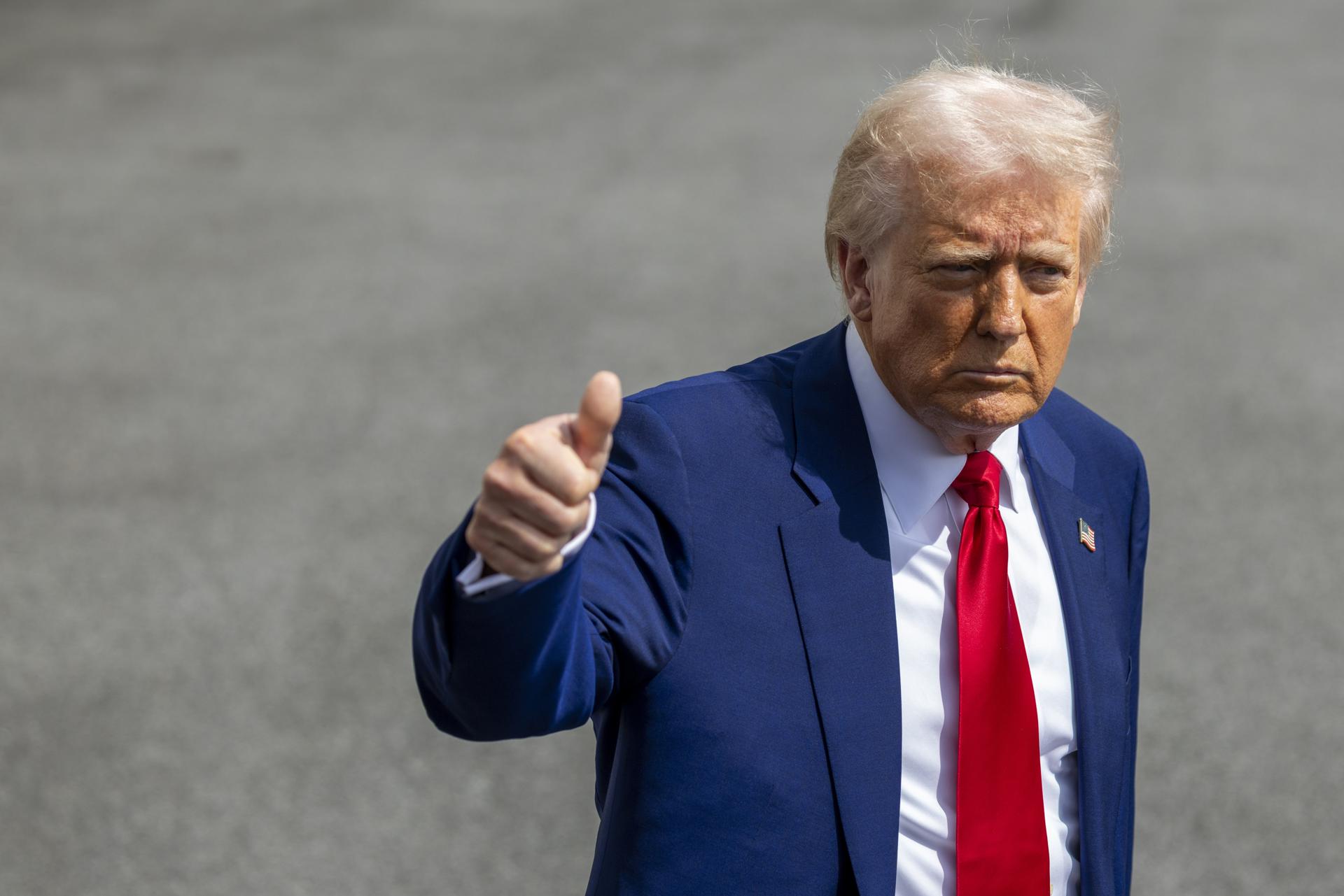 Imagen de este jueves del presidente de Estados Unidos, Donald Trump. EFE/EPA/SHAWN THEW