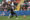 El jugador de Valencia CF Christhian Mosquera (i) lucha por el balón con el delantero Randy Nteka (arriba), del Rayo Vallecano, durante el partido de la jornada 32 de LaLiga EA Sports disputado en el estadio de Vallecas. EFE/Zipi Aragón