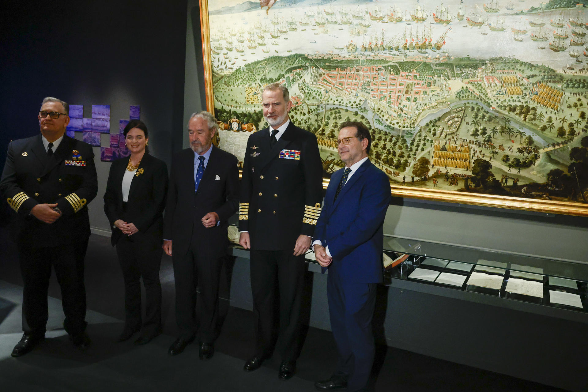 El rey Felipe VI durante la inauguración de la la exposición temporal ANNUS MIRABILIS. Salvador de Bahía, 1625: El crédito de España, que conmemora los 400 años transcurridos de varias victorias importantes por las armadas y los ejércitos de Felipe IV, entre ellas la recuperación de San Salvador de Bahía, este viernes en Madrid EFE/ Juan Carlos Hidalgo