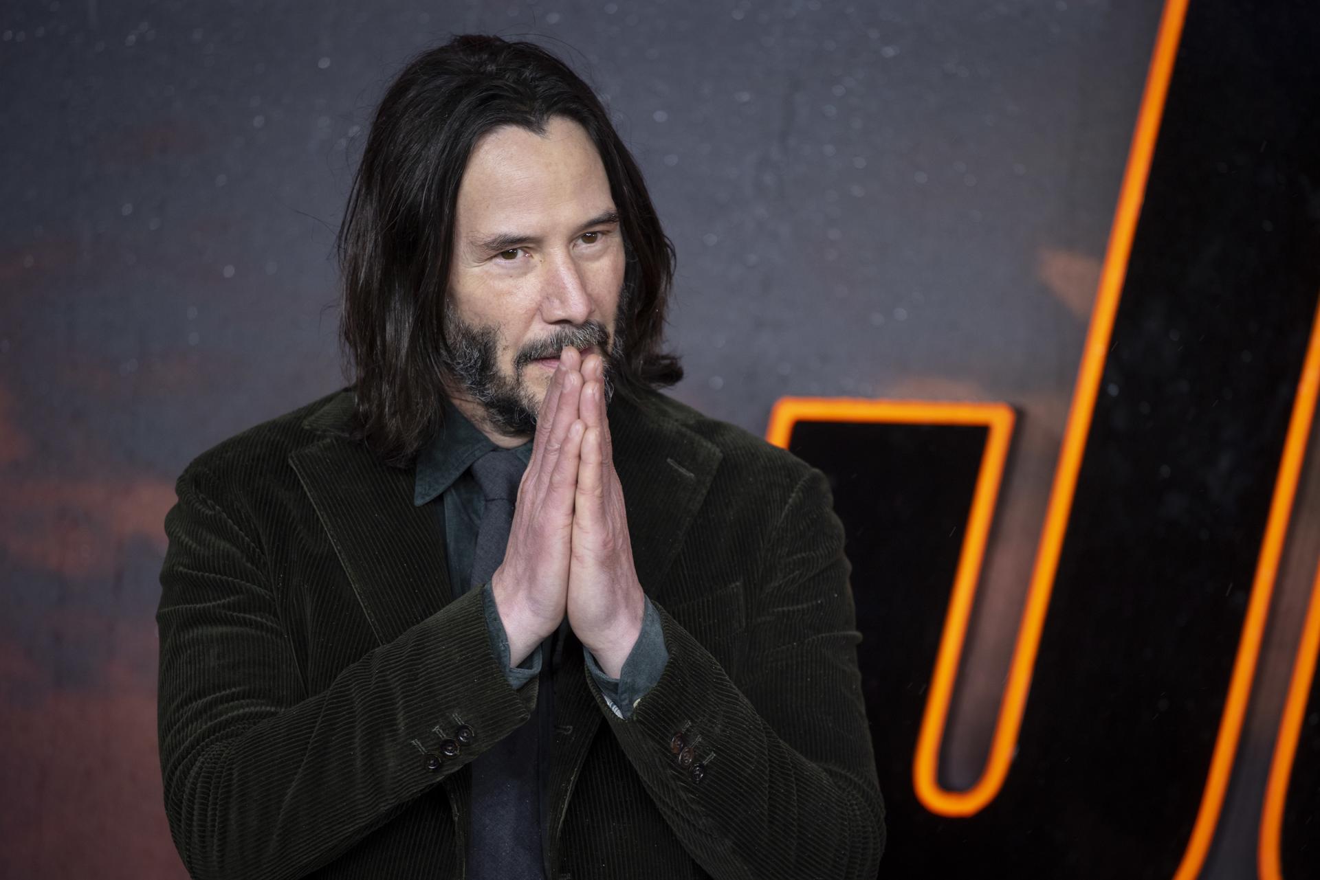 El actor estadounidense Keanu Reeves en una fotografía de archivo mientras promocionaba 'John Wick 4'. EFE/TOLGA AKMEN