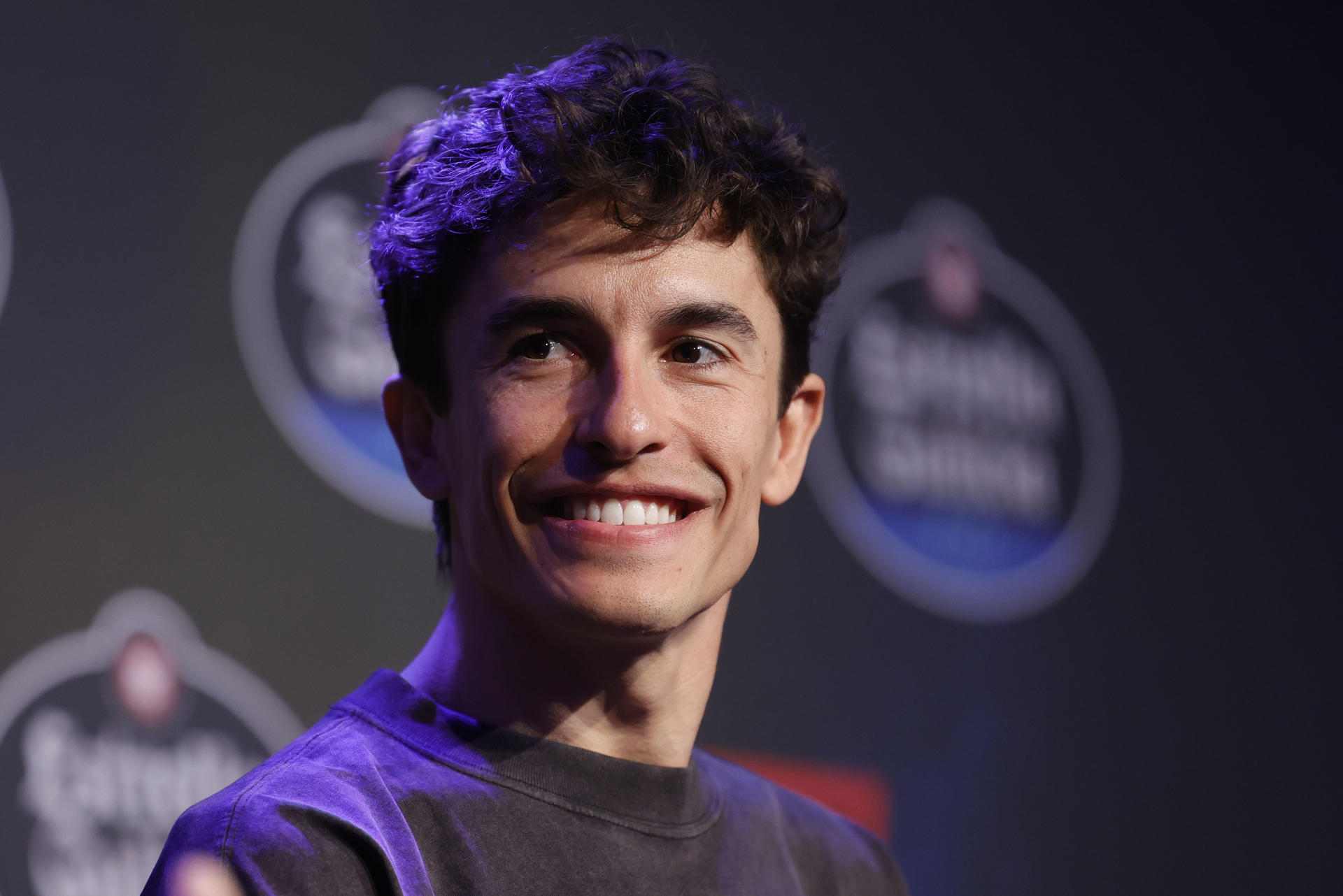 El piloto español de Moto GP Marc Márquez, durante su participación en el día de medios organizado por Estrella Galicia 0,0 este martes en Madrid. EFE/ Zipi