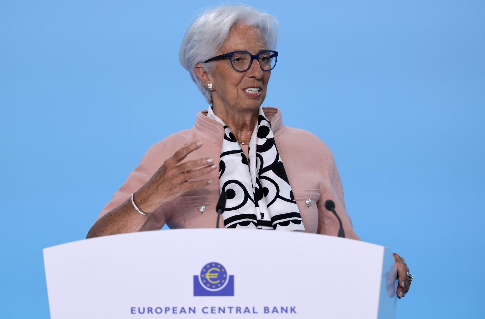 Imagen de este jueves de la presidenta del Banco Central Europeo (BCE), Christine Lagarde. EFE/EPA/RONALD WITTEK