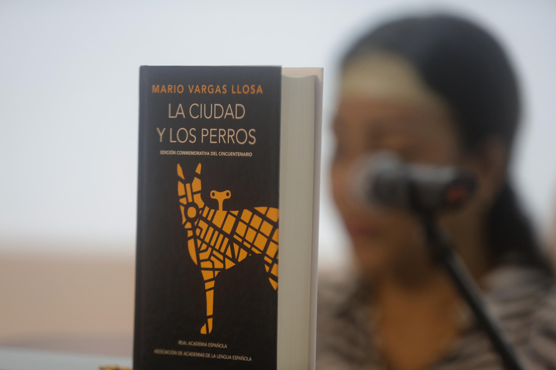 Detalle de una edición de 'La Ciudad y los Perros', novela emblemática de Mario Vargas Llosa, durante una lectura continuada de esta obra, con motivo del Día Internacional del Libro, este miércoles, 23 de abril, en el Centro Cultural de España en la Ciudad de Panamá (Panamá). EFE/Carlos Lemos