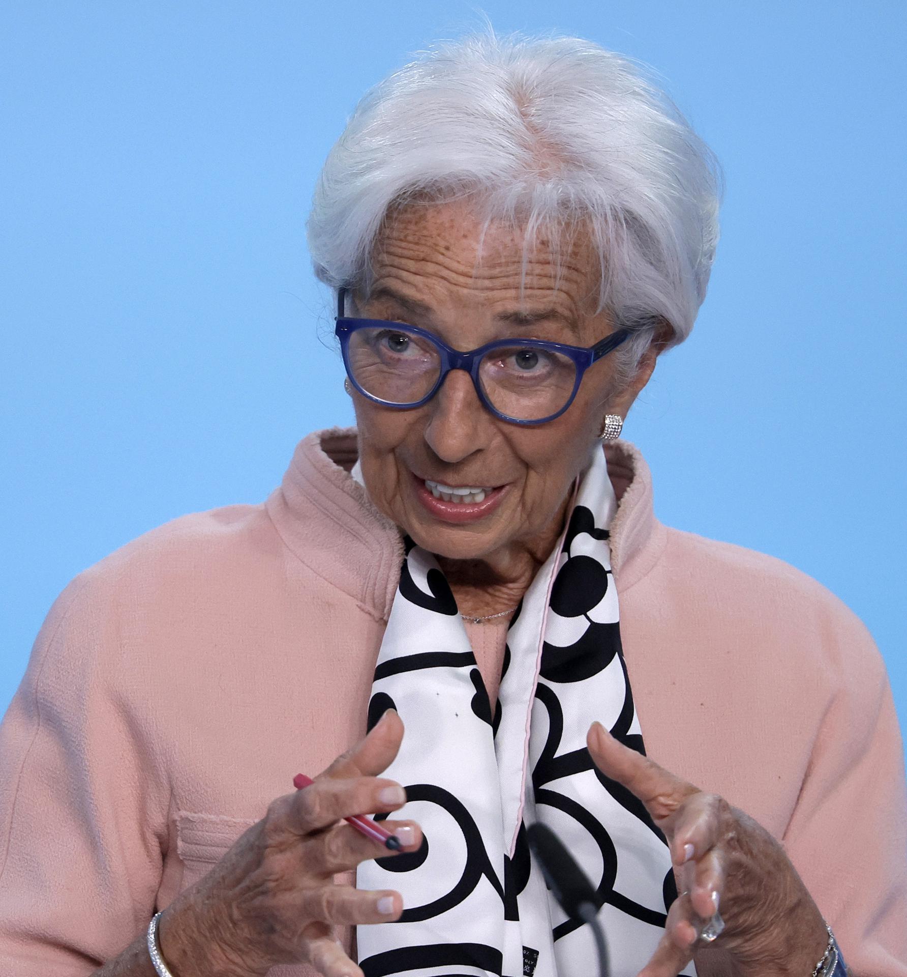 Imagen de este jueves de la presidenta del Banco Central Europeo (BCE), Christine Lagarde. EFE/EPA/RONALD WITTEK
