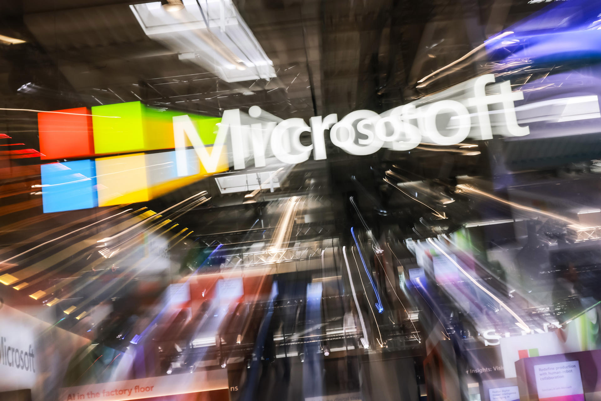 Fotografía del 31 de marzo del 2025 de un logotipo de Microsoft durante la Feria de Hannover 2025 en Hannover (Alemania). EFE/Hannibal Hanschke