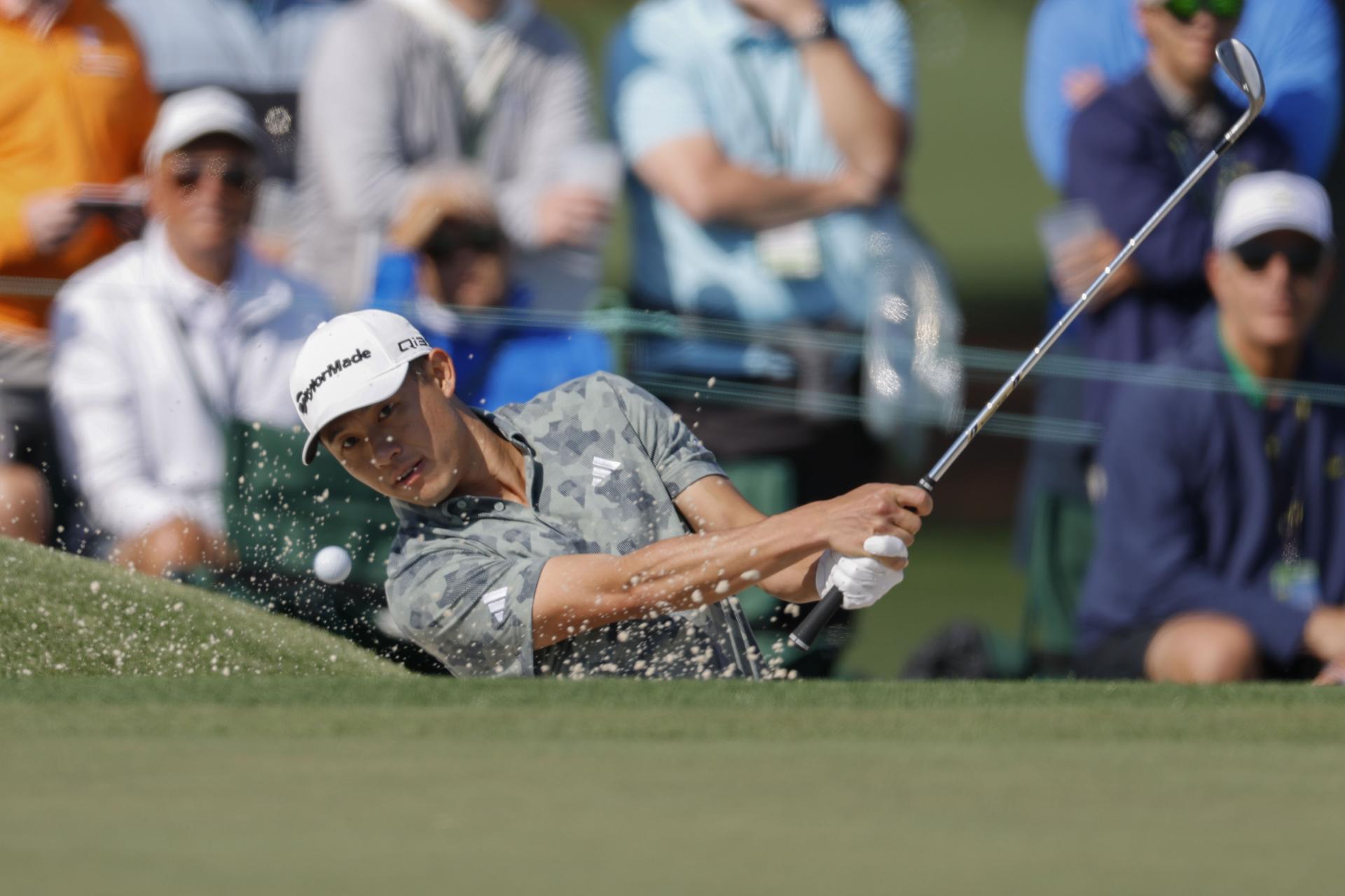 El estadounidense Collin Morikawa terminó este jueves la primera jornada del Masters de Augusta en la cima de la clasificación al lado del chileno Joaquín Niemann y el australiano Min Woo Lee. EFE/EPA/CJ GUNTHER