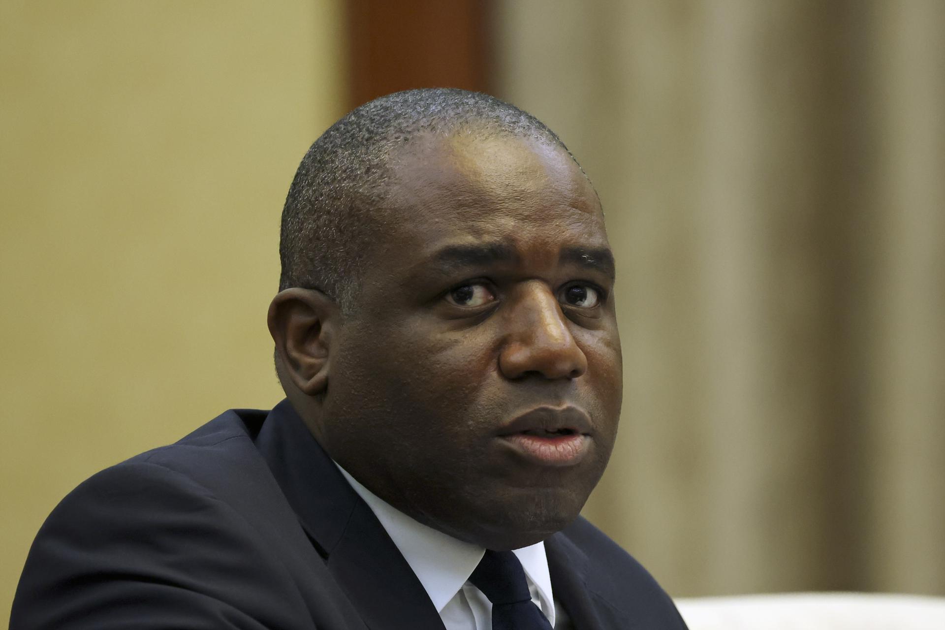 Imagen de archivo del ministro británico de Exteriores, David Lammy. (Reino Unido) EFE/EPA/FLORENCE LO / POOL