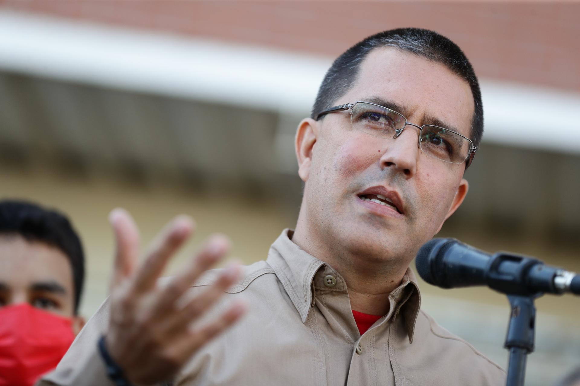Fotorafía del secretario ejecutivo de la Alianza Bolivariana para los Pueblos de Nuestra América (ALBA), Jorge Arreaza, en Barinas (Venezuela). EFE/Rayner Peña