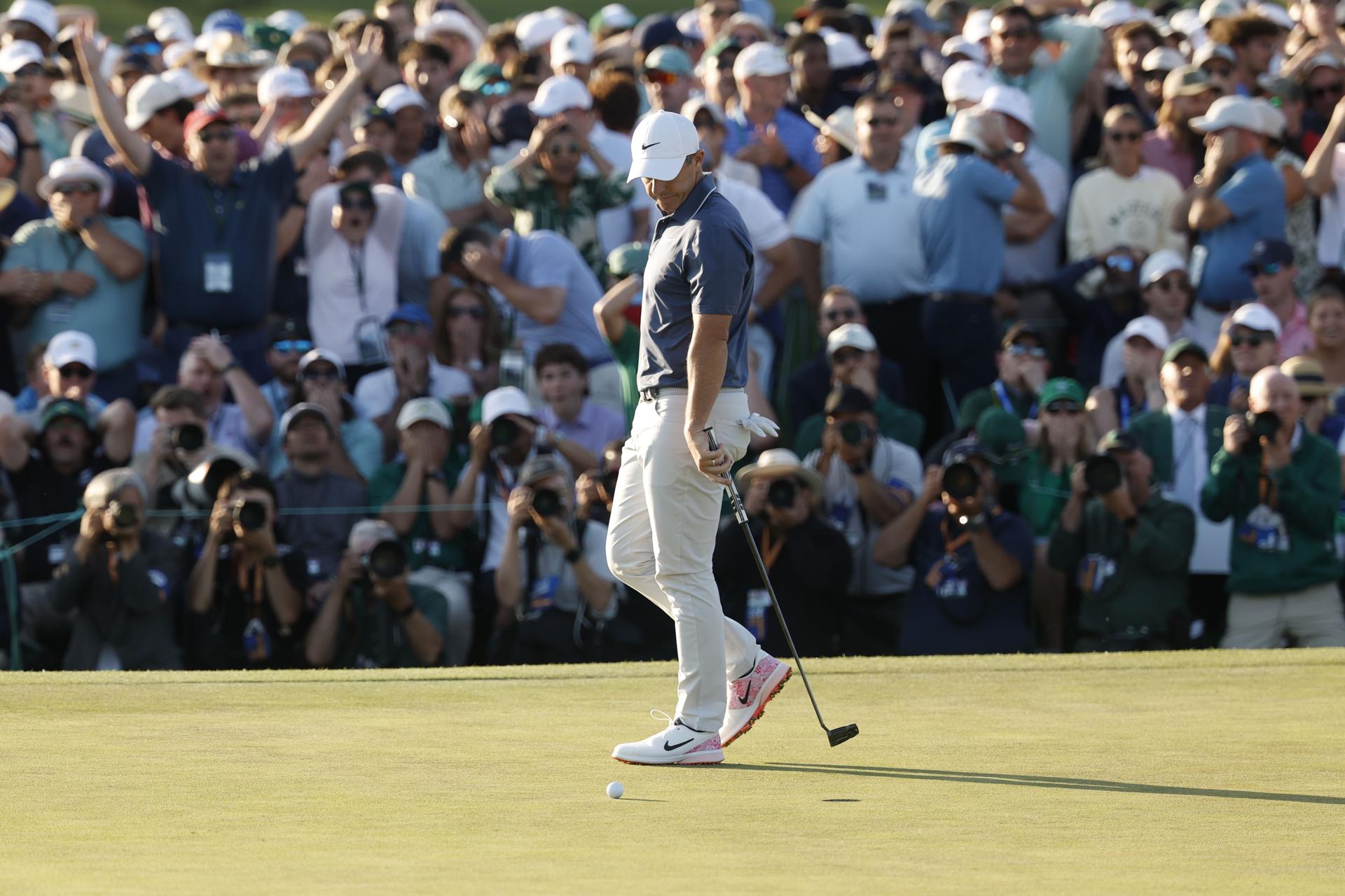 El norirlandés Rory McIlroy durante la ronda final del Torneo Masters 2025 en el Augusta. EFE/EPA/CJ GUNTHER