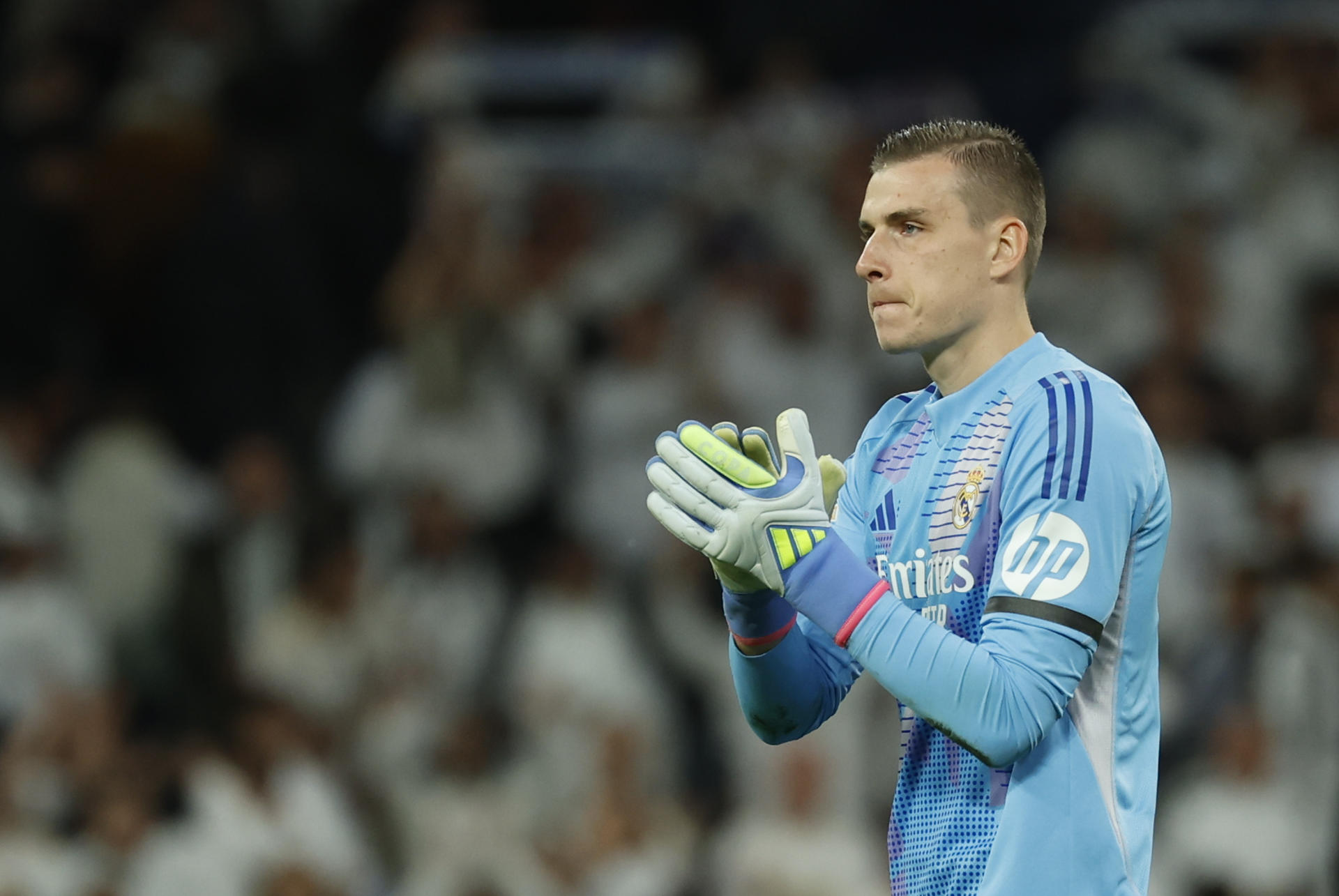 El guardameta del Real Madrid Andriy Lunin. EFE/Mariscal