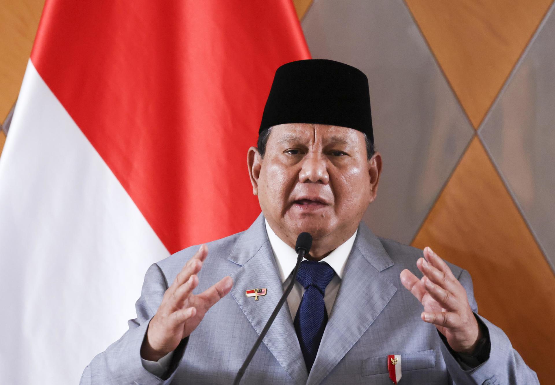 Fotografía de archivo del presidente de Indonesia, Prabowo Subianto.
EFE/EPA/HASNOOR HUSSAIN / POOL