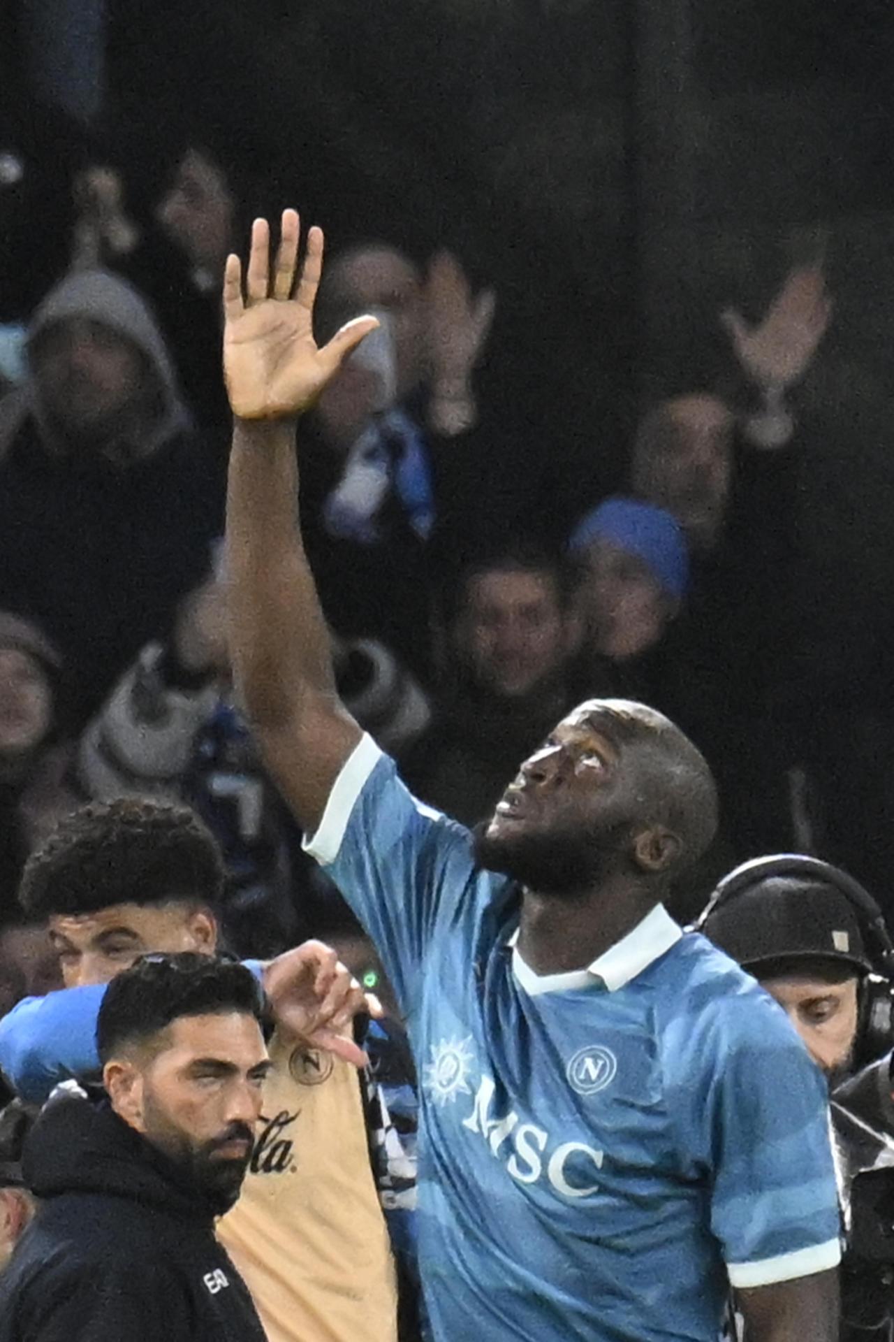 Romelu Lukaku celebra el 2-0 del Nápoles ante el Empoli. EFE/EPA/CIRO FUSCO