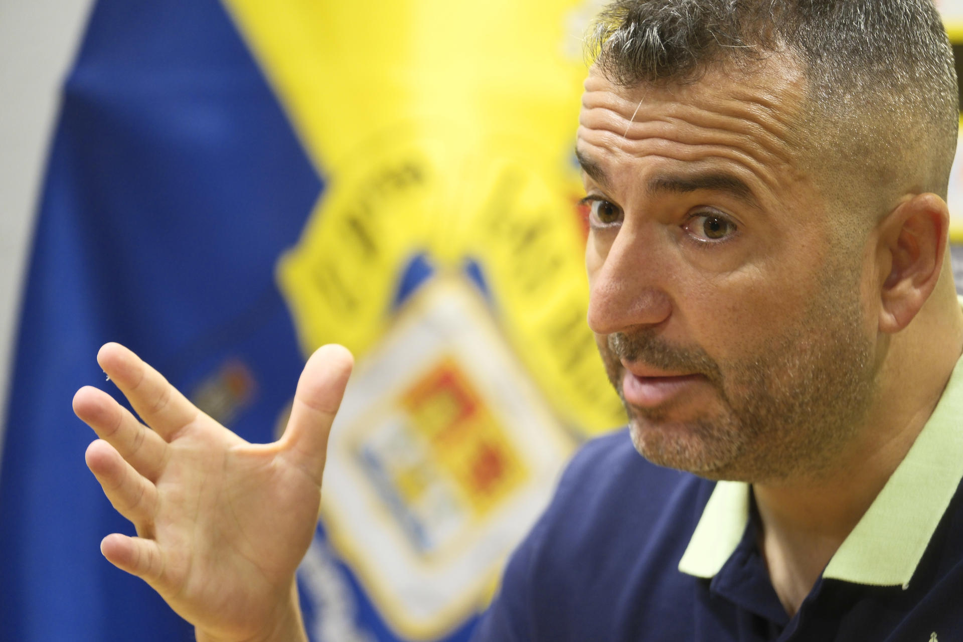 El entrenador de la UD Las Palmas, Diego Martínez, en rueda de prensa este martes. EFE/ Angel Medina G.