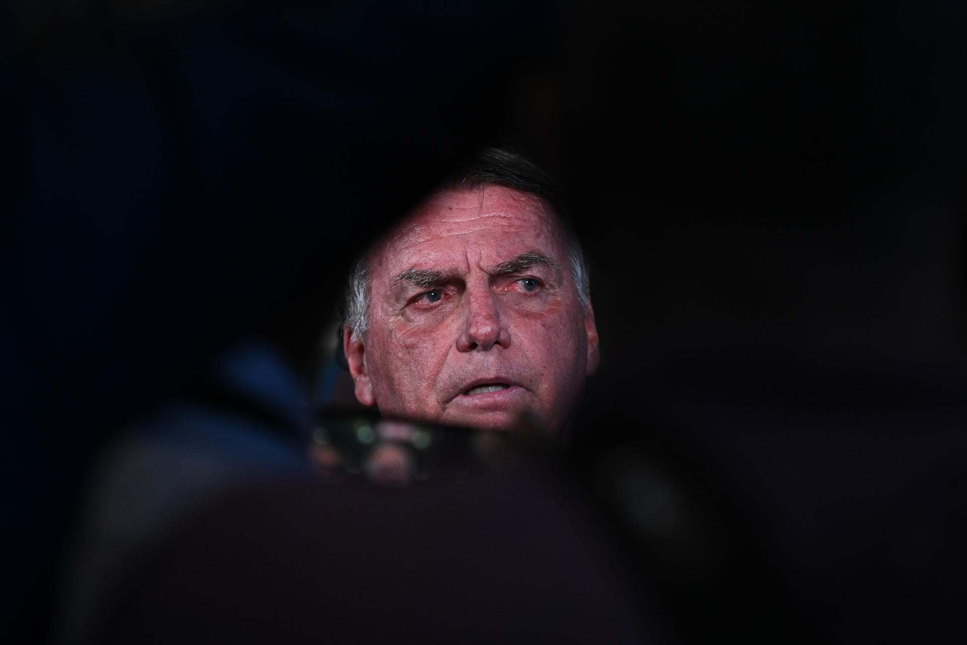 El expresidente de Brasil Jair Bolsonaro durante una rueda de prensa en Brasilia (Brasil), en una fotografía de archivo. EFE/ Andre Borges
