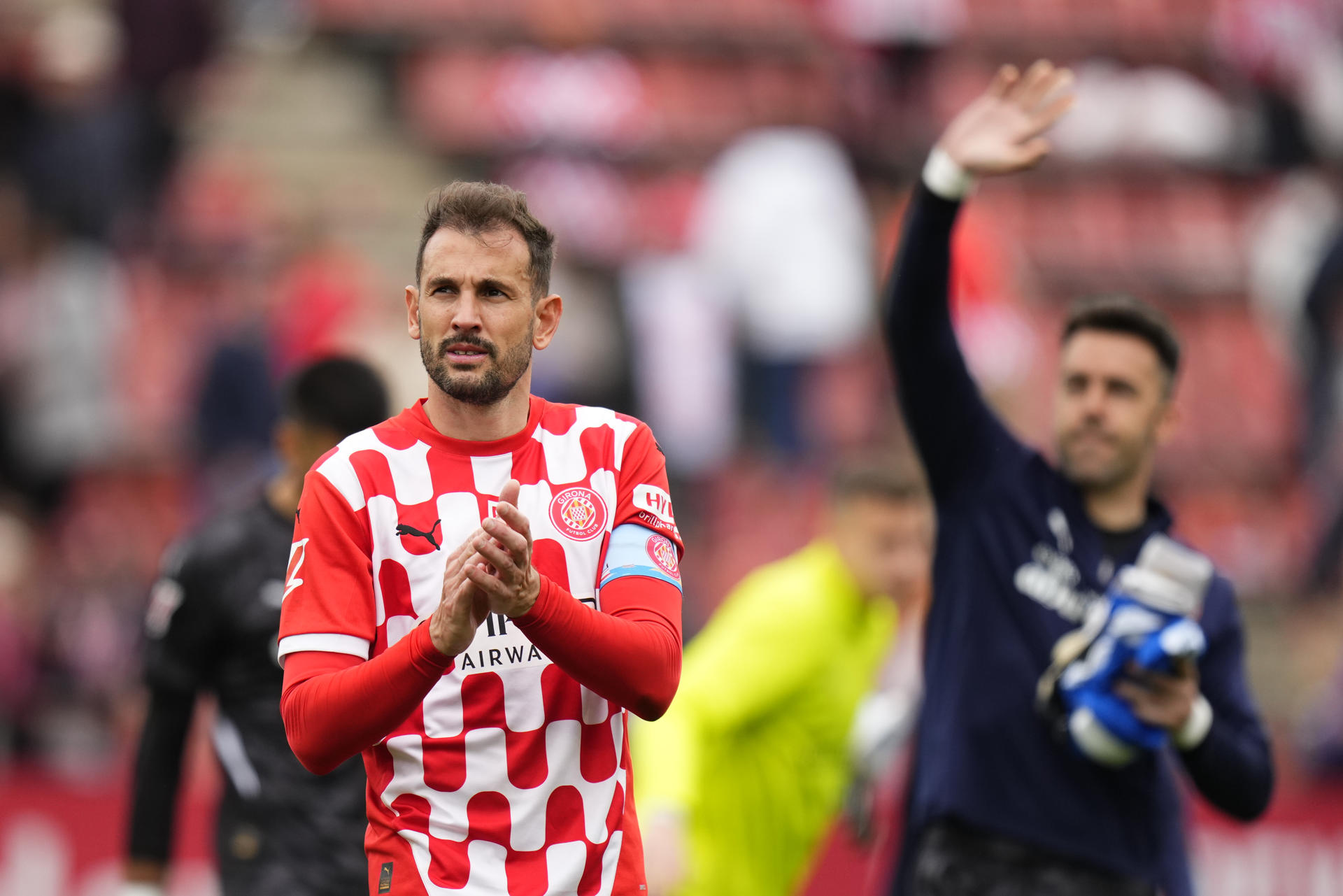 El delantero uruguayo del Girona Cristian Stuani en el estadio Montilivi en Girona en foto de archivo de Siu Wu. EFE