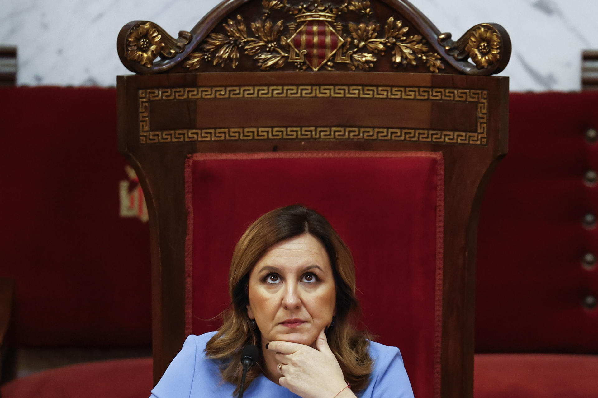 La alcaldesa de València, María José Catalá, durante un pleno. EFE/Ana Escobar