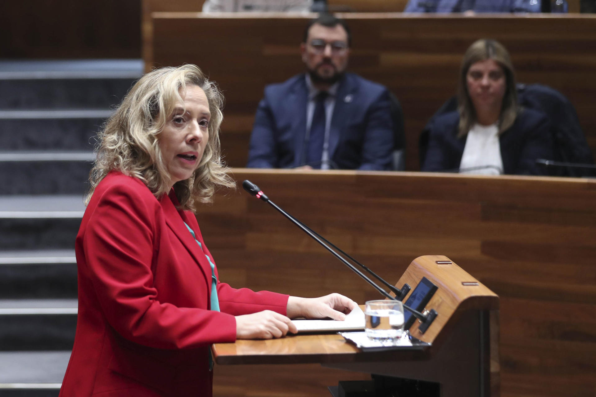 La consejera de Transición Ecológica, Industria y Comercio, Belarmina Díaz, anuncia este martes su "dimisión irrevocable" tras haber dado en el pleno de la Junta General del Principado explicaciones sobre el accidente minero que el pasado 31 de marzo costó la vida a cinco trabajadores en la mina de Cerredo, en Degaña. La consejera ha señalado que presentó ayer por la tarde su dimisión al presidente del Principado, Adrián Barbón, a quien ha agradecido la confianza que depositó en ella para el cargo que ocupaba desde el pasado mes de febrero. EFE/ J.l.cereijido