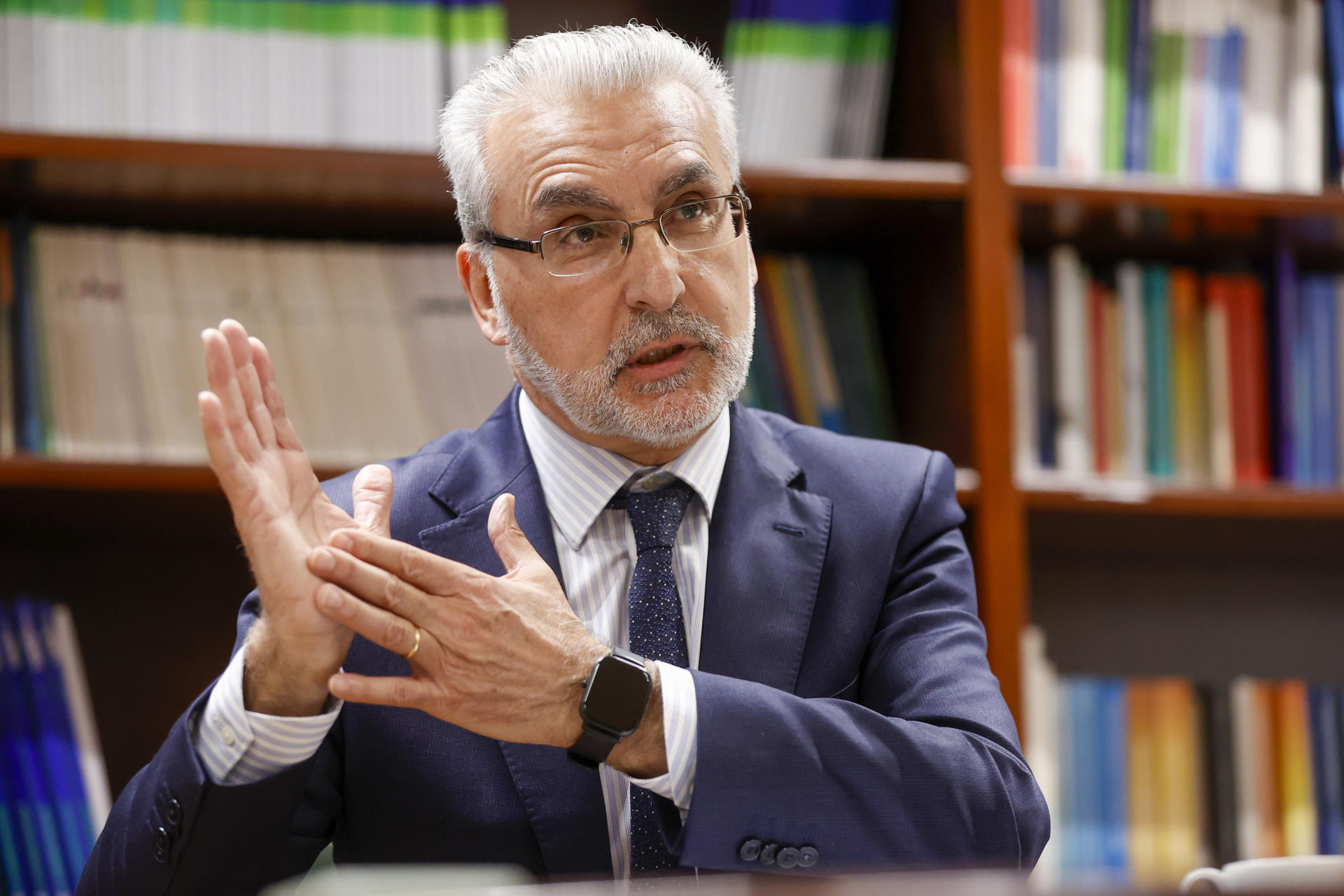 El presidente del Consejo de Seguridad Nuclear (CSN), Juan Carlos Lentijo, que renovará su mandato tras prosperar hoy su candidatura en la Comisión para la Transición Ecológica del Congreso de los Diputados, en una imagen de archivo. EFE/Juan Carlos Hidalgo