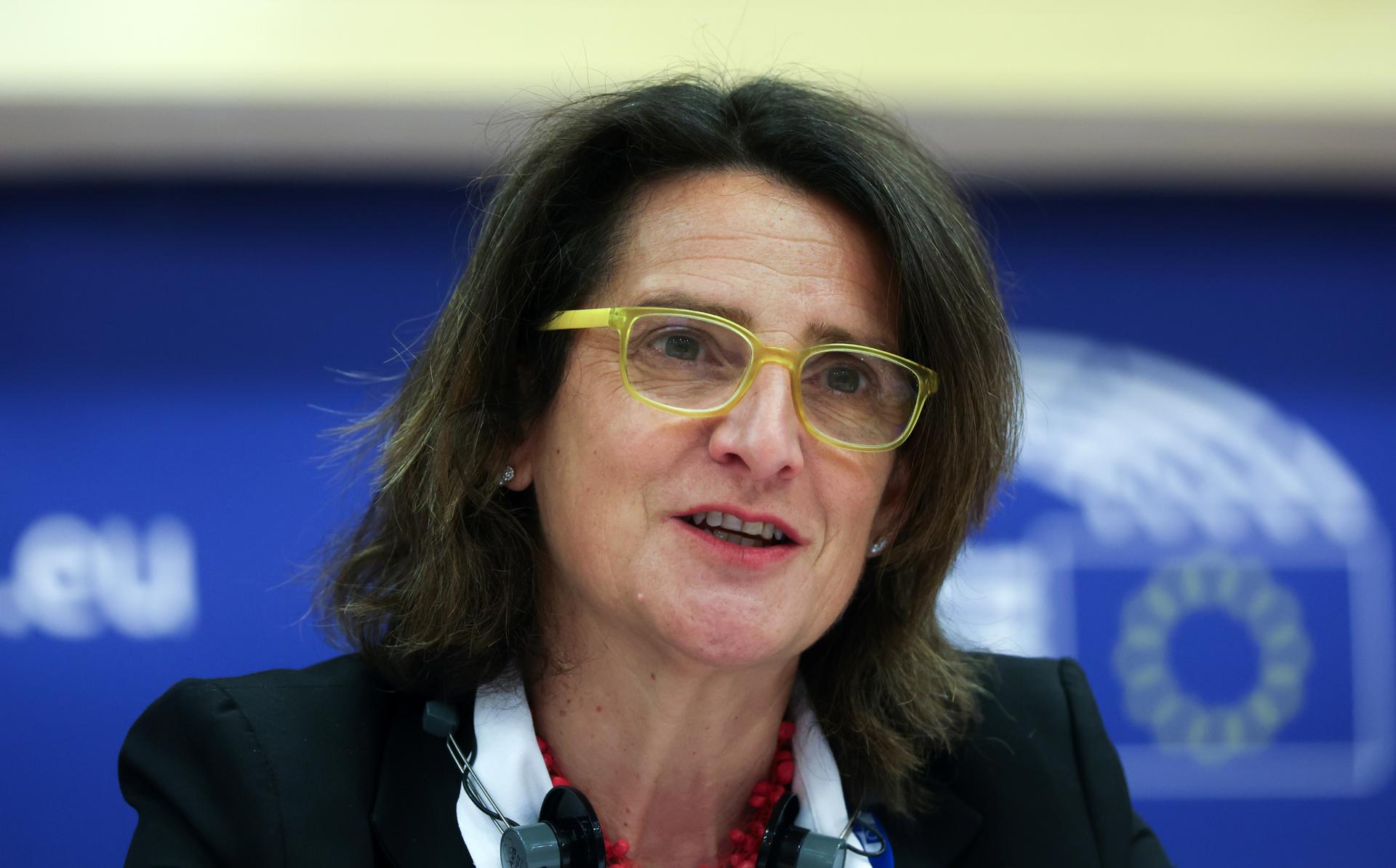 La vicepresidenta ejecutiva de la Comisión Europea responsable de Transición Limpia, Teresa Ribera. EFE/EPA/OLIVIER HOSLET