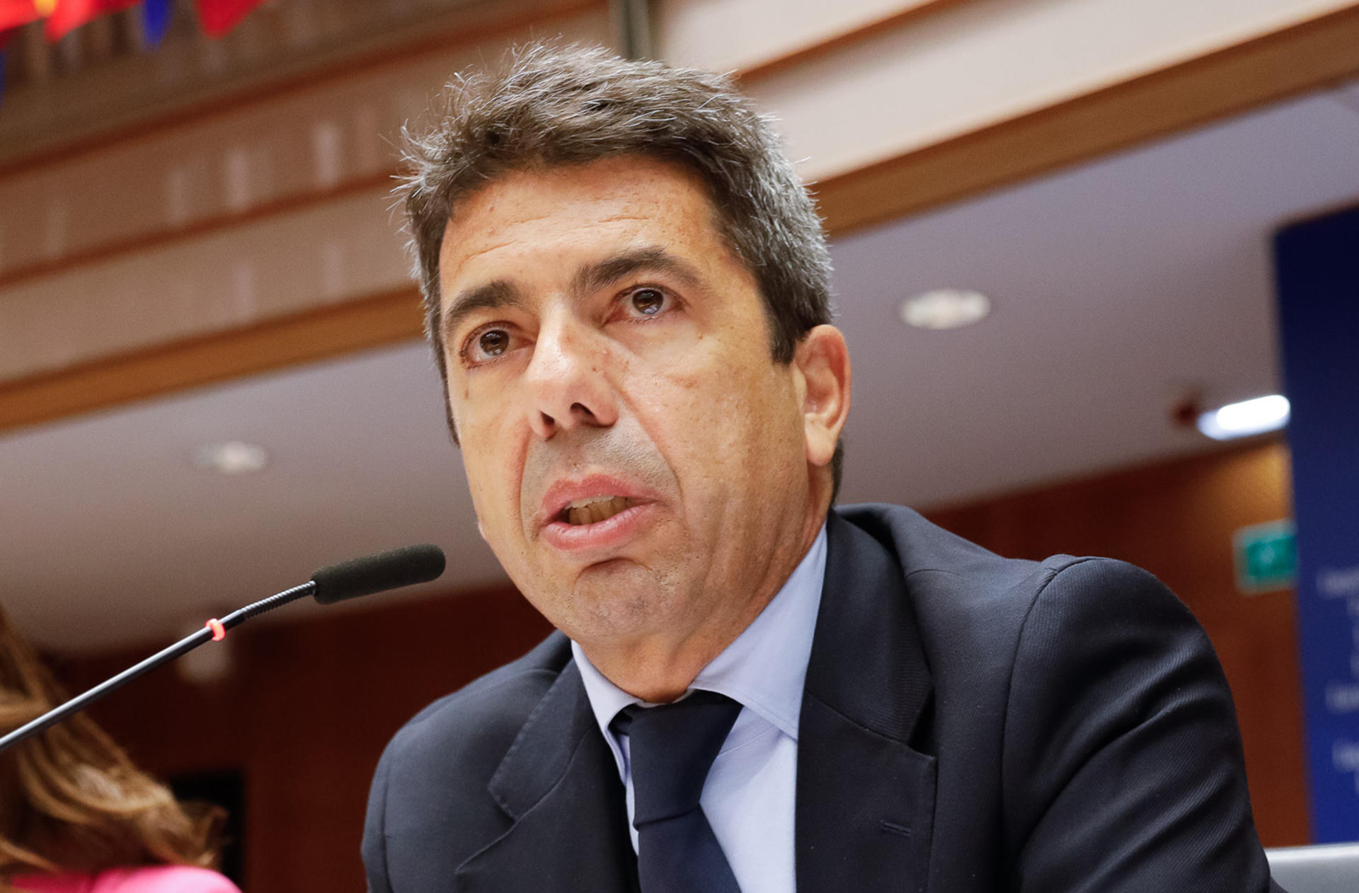 El president de la Generalitat Valenciana, Carlos Mazón, este jueves durante un pleno en el Comité Europeo de las Regiones (CdR) celebrado en BruselasEFE/ Quentín Bruno