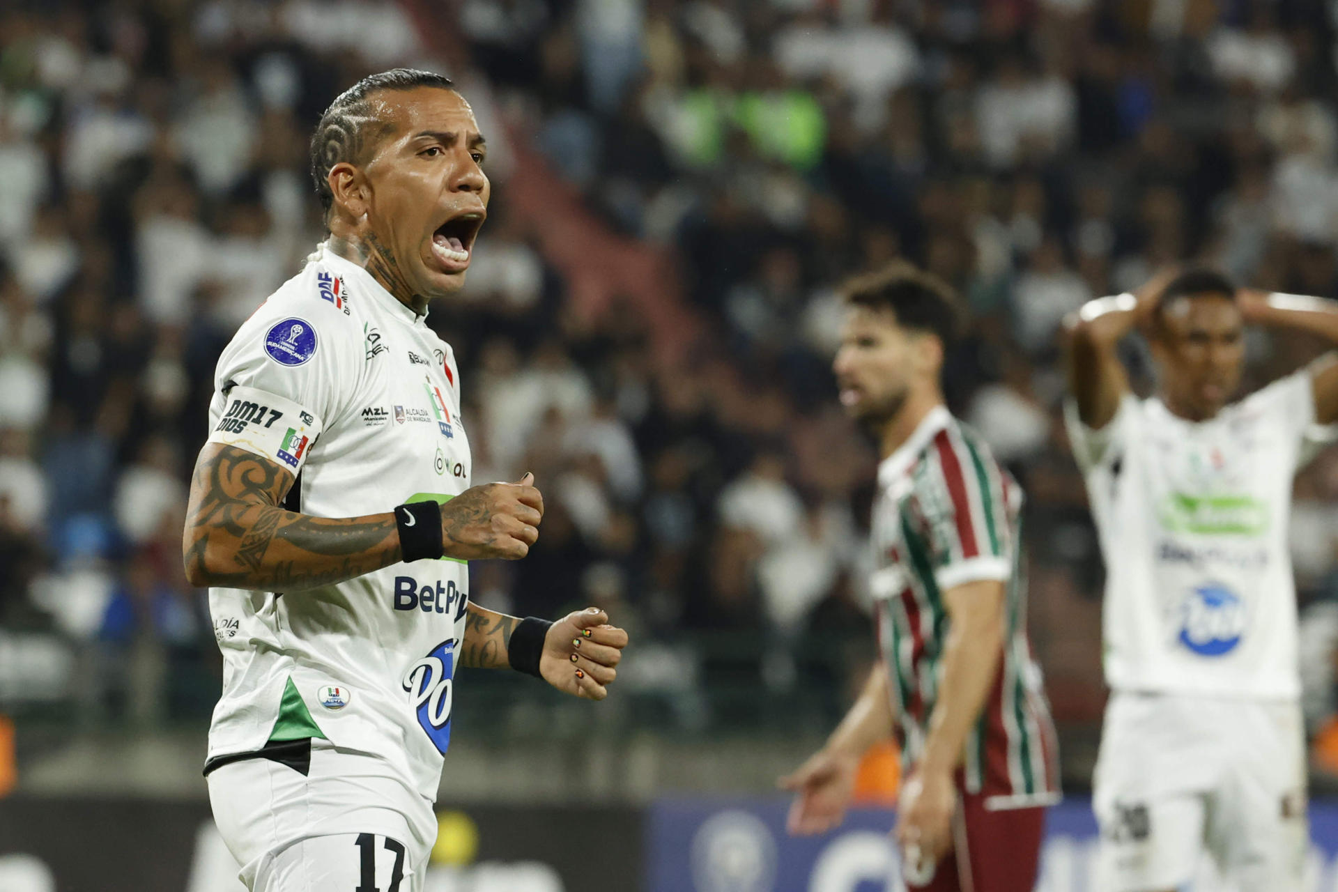 Dayro Moreno, del Once Caldas, se convirtió en el mayor goleador colombiano con 353 tantos en su carrera, dos más que Radamel Falcao García. EFE/ Mauricio Dueñas Castañeda
