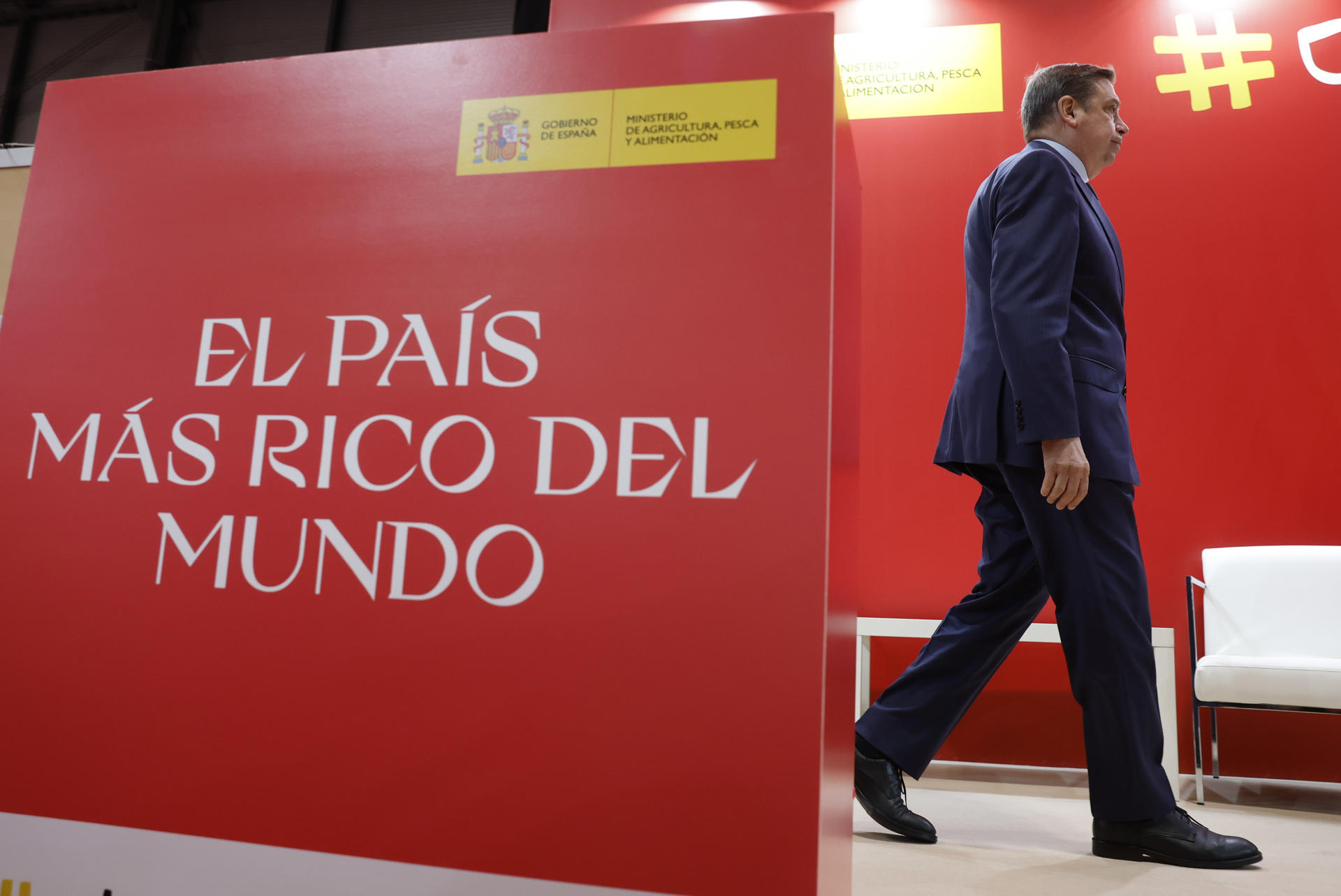 Imagen del ministro de Agricultura, Pesca y Alimentación, Luis Planas, durante la inauguración oficial del 38º Salón Gourmets en Madrid, el pasado día 4. EFE/Juan Carlos Hidalgo