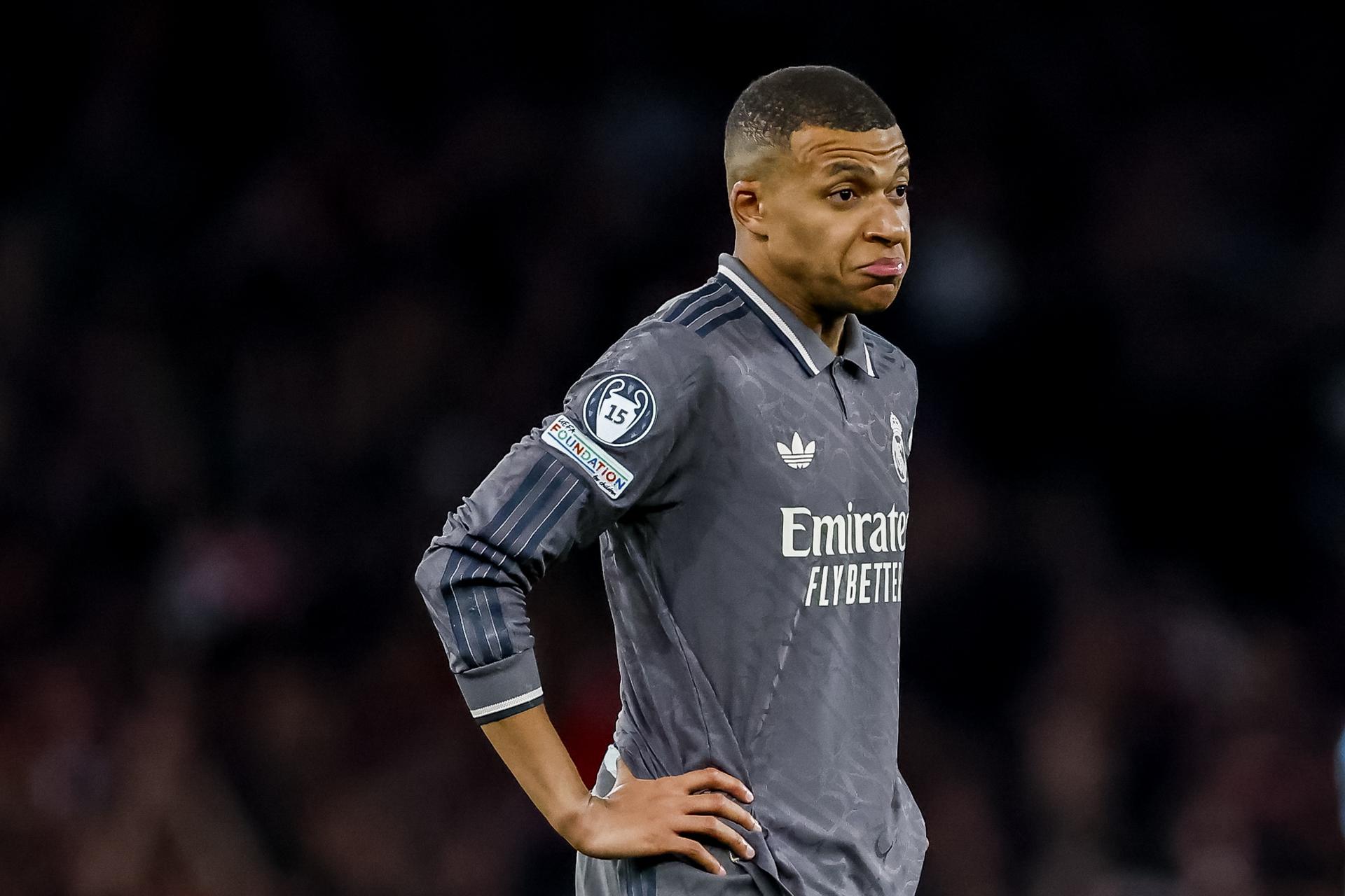 El delantero francés del Real Madrid, Kylian Mbappe, en un momento del partido contra el Arsenal. EFE/EPA/TOLGA AKMEN