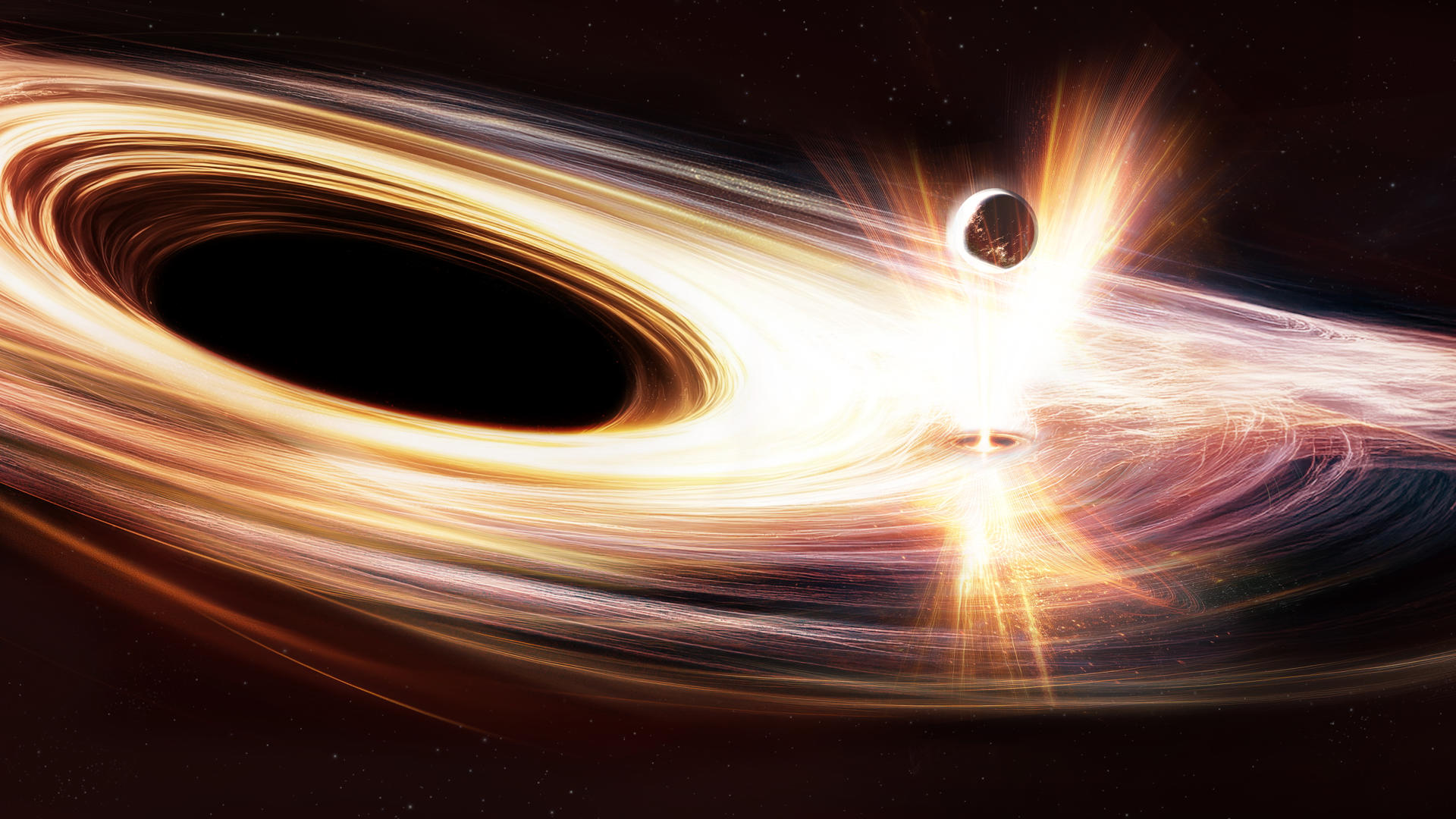 Impresión artística del disco de acreción alrededor del agujero negro masivo Ansky y su interacción con un pequeño objeto celeste. Crédito: Agencia Espacial Europea (ESA)
