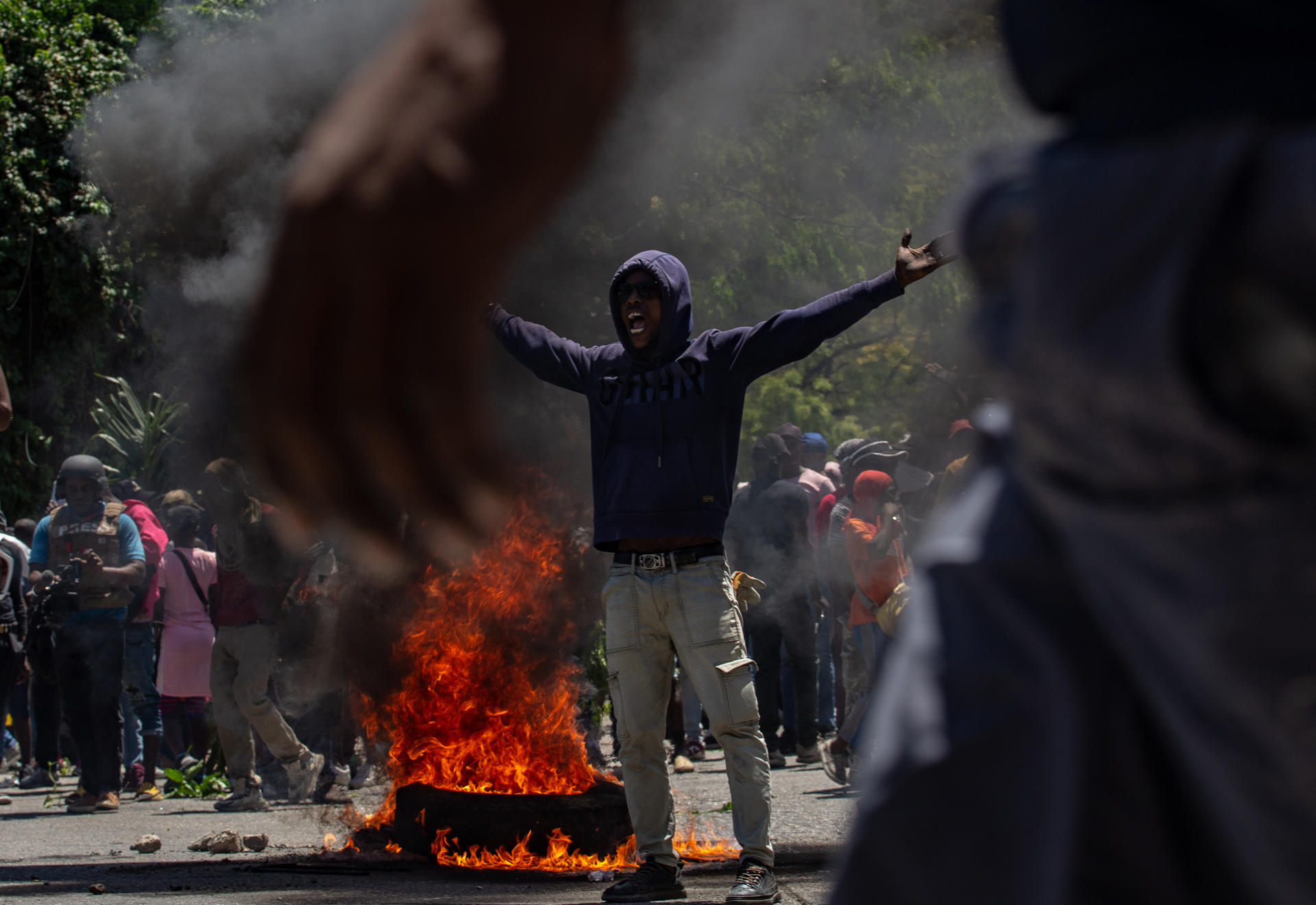 Fotografía de archivo en donde se ven manifestaciones en las calles de Puerto Príncipe (Haití). EFE/ Mentor David Lorens