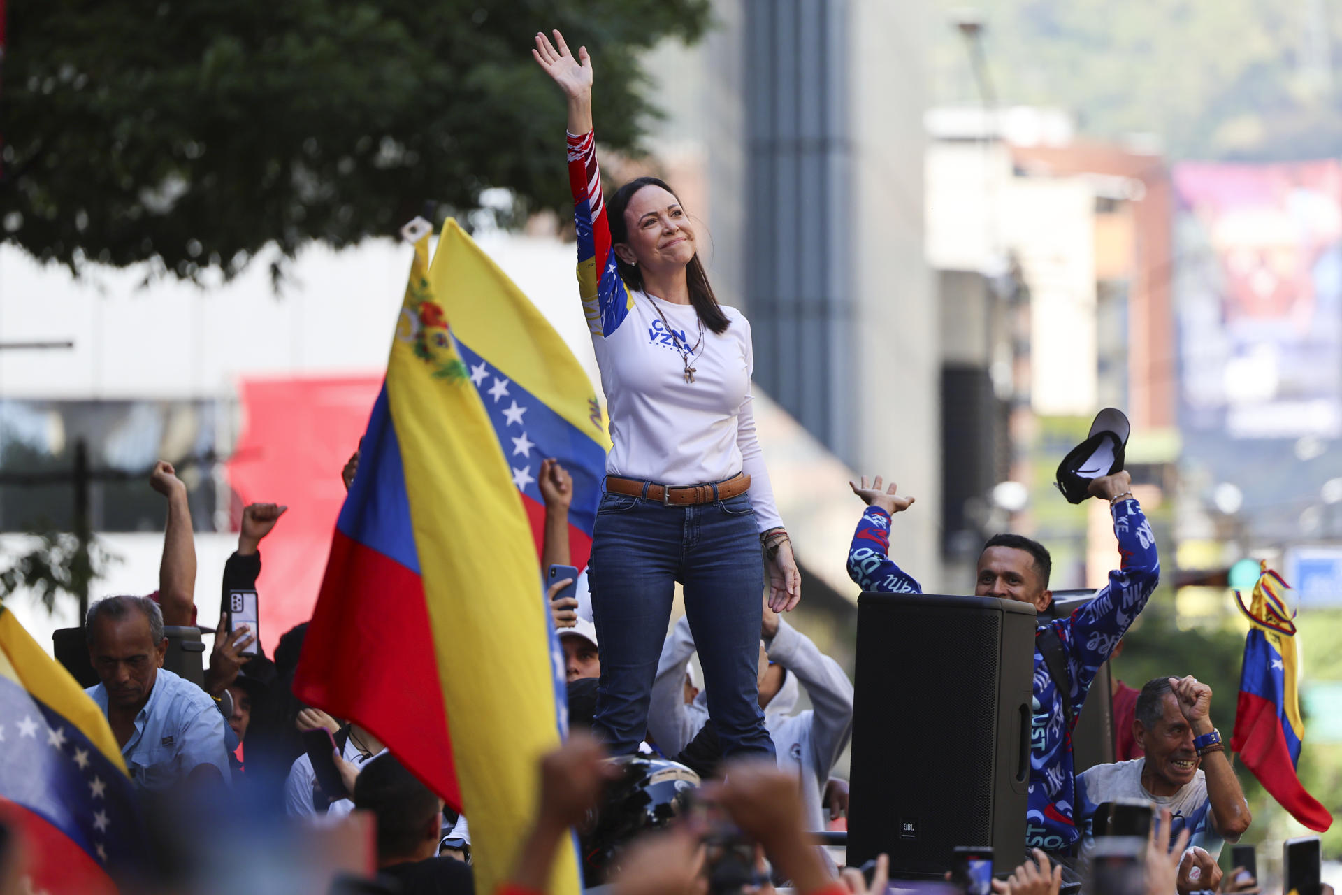 Foto de archivo de la líder antichavista María Corina Machado. EFE/ Miguel Gutiérrez