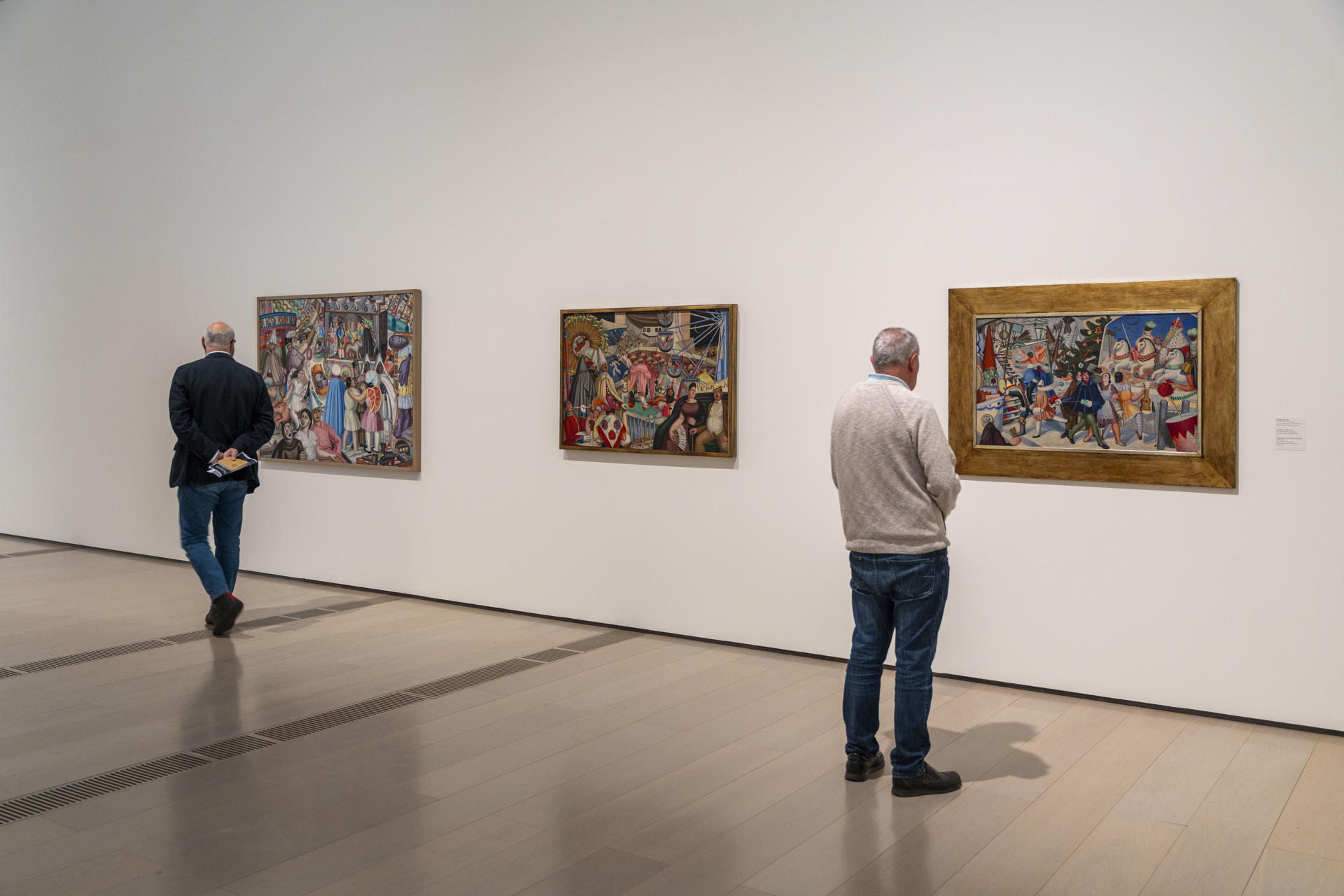 Vista de varias obras durante la presentación de la exposición retrospectiva de Maruja Mallo, una de las figuras más destacadas del surrealismo, este viernes en el Centro Botín, en Santander. EFE/Román G. Aguilera