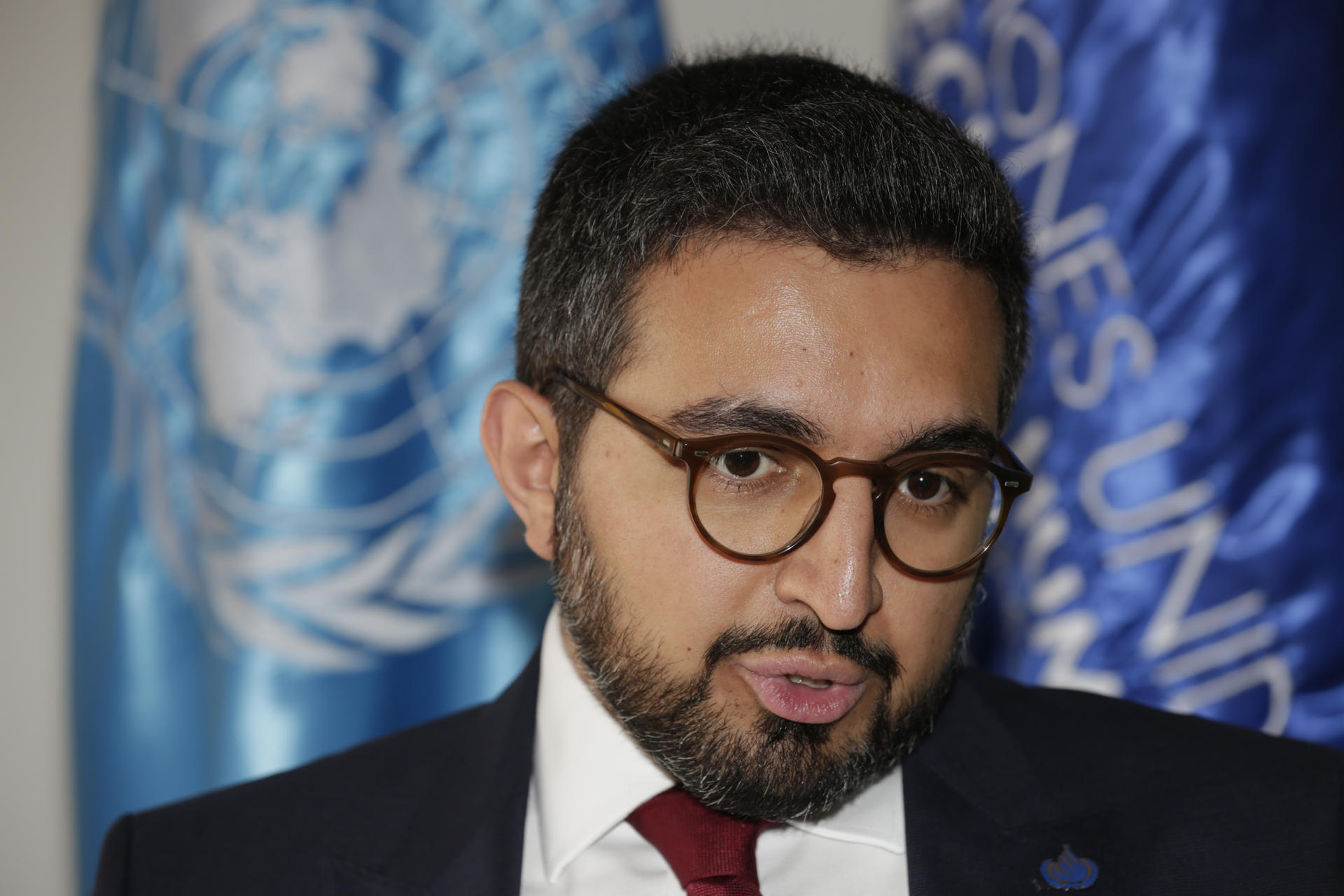 El Oficial a cargo y representante Adjunto de la Oficina del Alto Comisionado de las Naciones Unidas para los Derechos Humanos (OACNUDH) en Honduras, Bardia Jebeli, habla durante una entrevista con EFE este lunes en Tegucigalpa (Honduras). EFE/ Gustavo Amador
