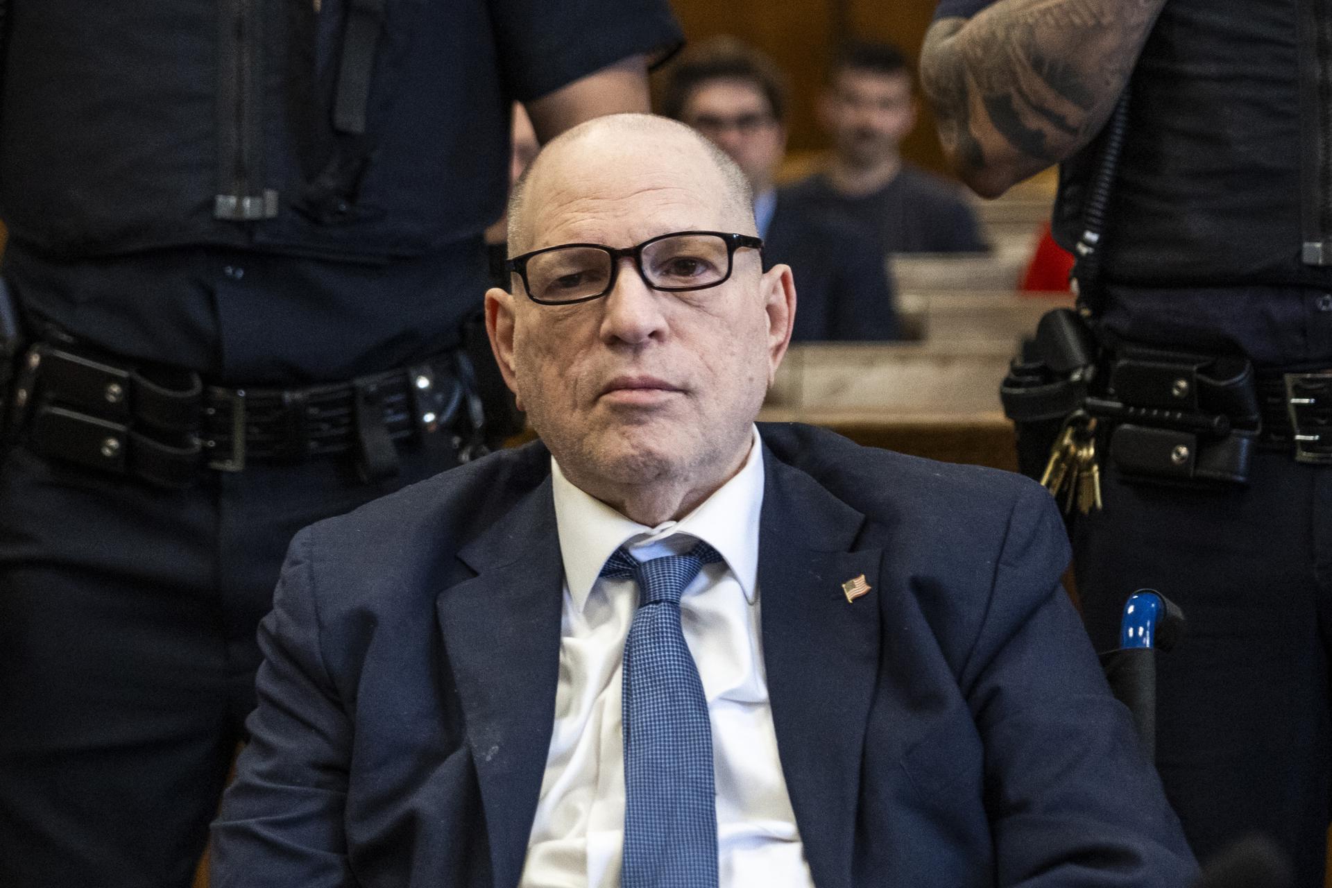 El exproductor estadounidense de cine Harvey Weinstein al comparecer, el pasado 9 de abril, a una audiencia previa al inicio de juicio en su contra en el Tribunal Penal de Manhattan (NY, EE.UU.). EFE/Eduardo Muñoz/Pool