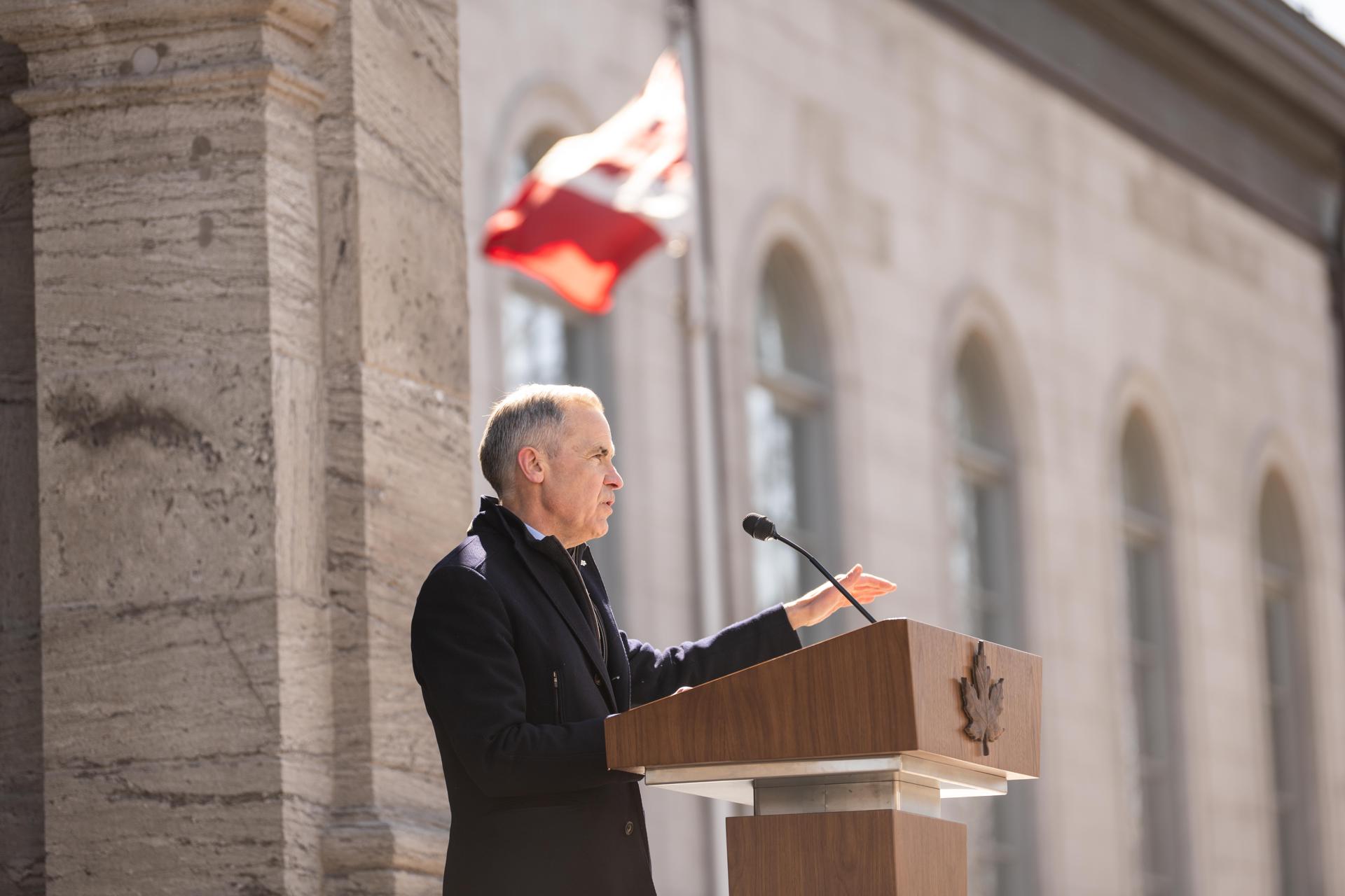 El primer ministro de Canadá, Mark Carney, habla en una rueda de prensa. EFE/KAMARA MOROZUK