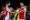 Los goleadores Declan Rice (I) y Mikel Merino durante el partido de ida de cuartos de final de la UEFA Champions League entre el Arsenal FC y el Real Madrid en Londres, Reino Unido. EFE/EPA/TOLGA AKMEN