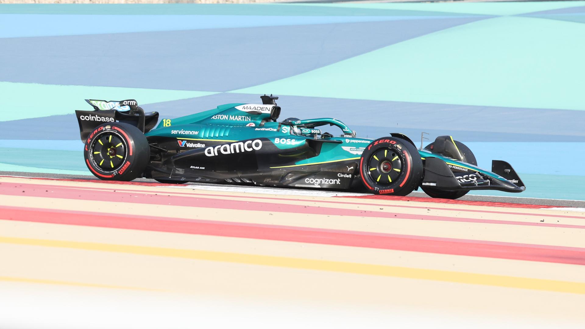 El canadiense Lance Stroll (Aston Martin),en el Gran Premio de Baréin, el cuarto del Mundial de Fórmula Uno, que se disputa en el circuito de Sakhir.EFE/EPA/ALI HAIDER