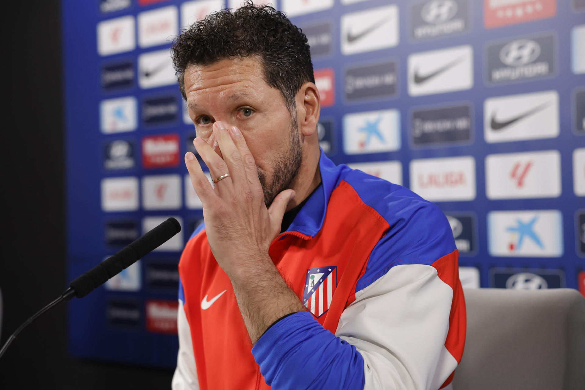 Simeone, durante la rueda de prensa. EFE/ Zipi