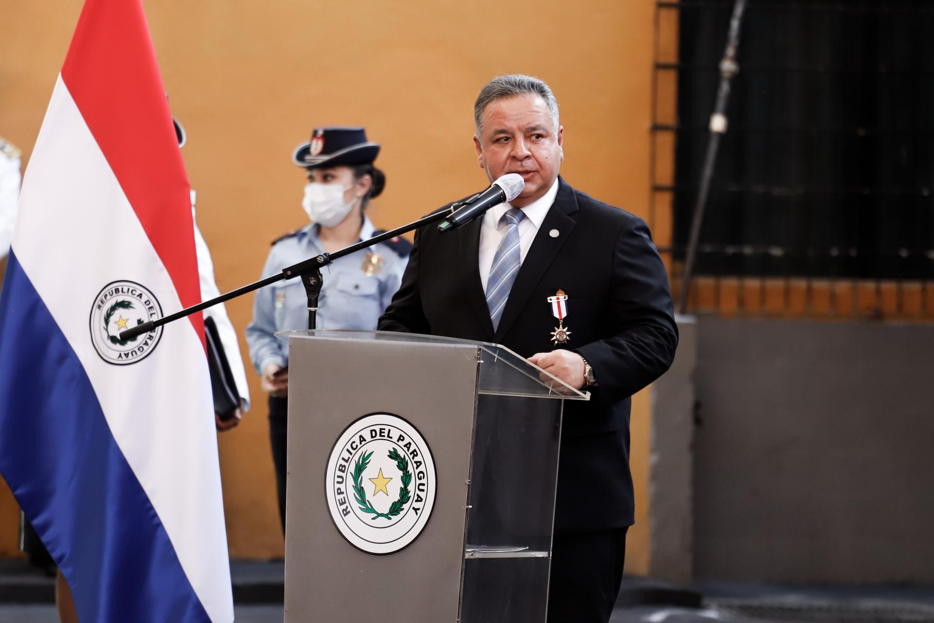 El extitular de la Secretaría Nacional de Inteligencia (SNI) de Paraguay Esteban Aquino. EFE/ Nathalia Aguilar