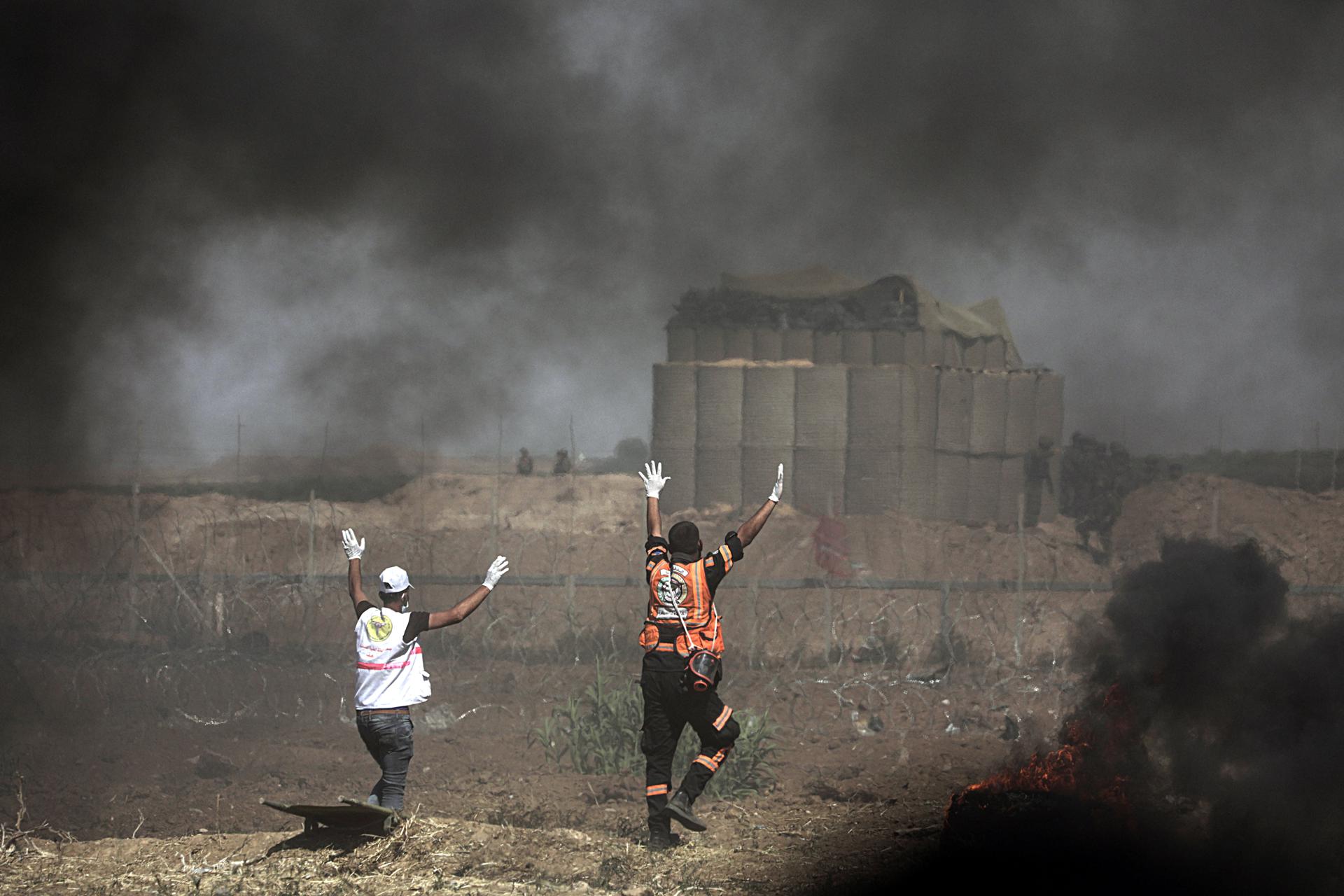 Imagen de archivo de personal médico palestino en la franja de Gaza. EFE/ Mohammed Saber