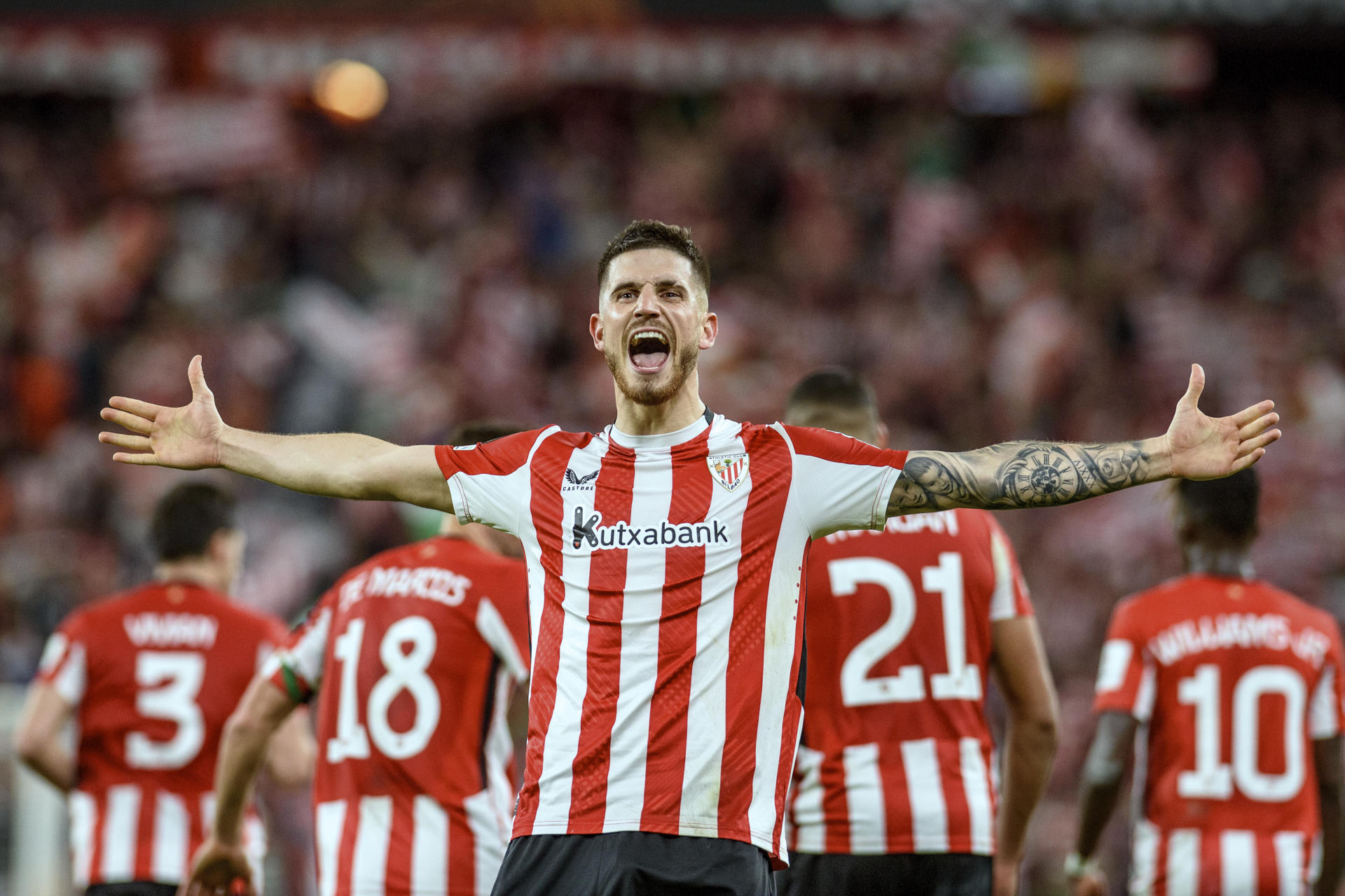 El delantero del Athletic Club, Oihan Sancet. EFE / Javier Zorrilla.