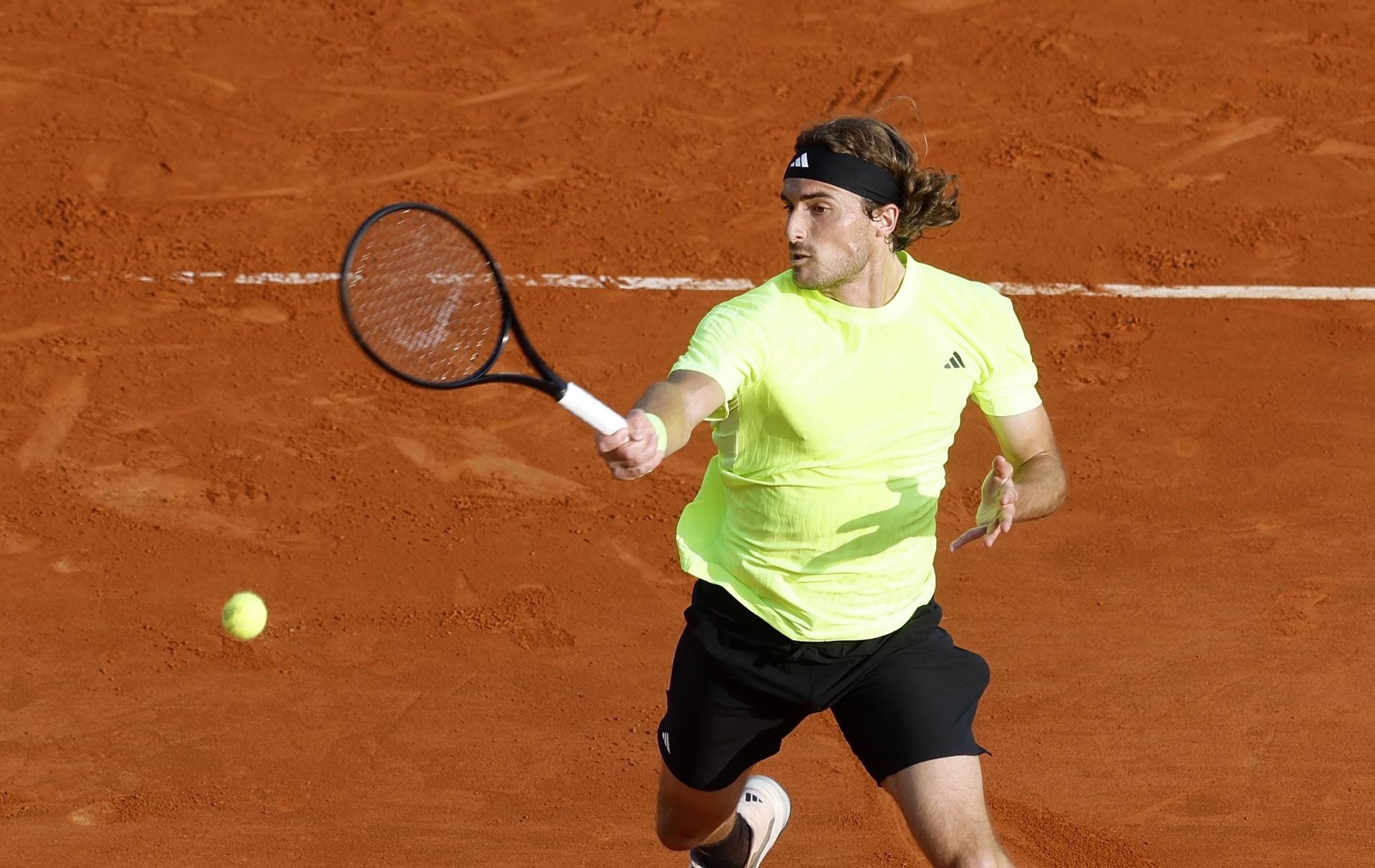 El griego Stefanos Tsitsipas, vigente campeón,en el Masters 1000 de Montecarlo.
EFE/EPA/SEBASTIEN NOGIER
